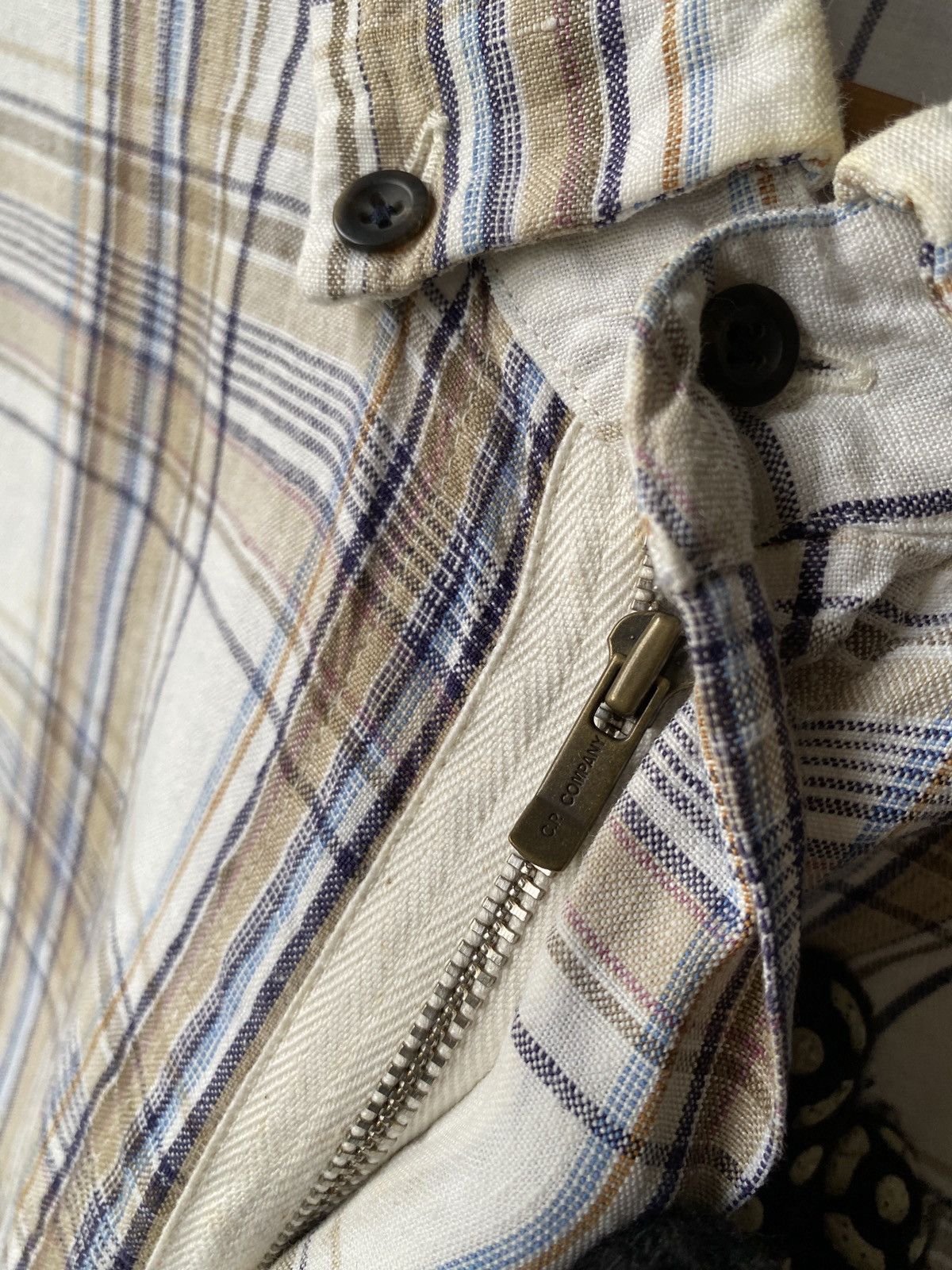 Vintage C.P Company Tartan Design Zipper Button Up Shirt
