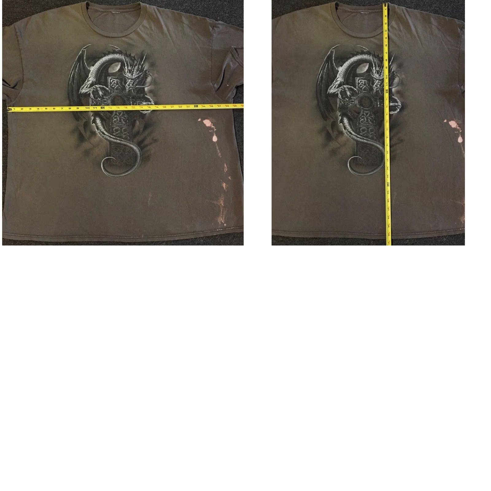 Vintage Vtg Dragon Cross Faded Distress Shirt 3XL Grunge Skate Emo Y2K Flames Fire Jnco Shirt Mens 3XL Brown Vintage Dragon Cross Distressed Oversized Size US XXL / EU 58 / 5 - 9 Thumbnail