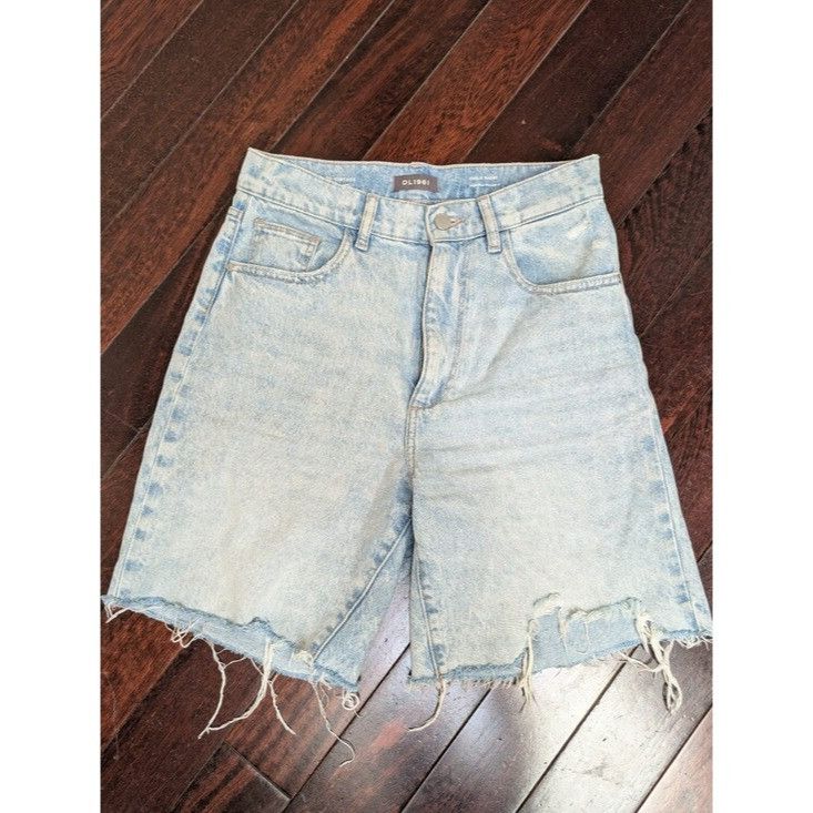 DL1961 DL1961 Emilie High Rise Cut-off Jean Shorts - Light Wash Size 25" / US 0 / IT 36 - 5 Thumbnail