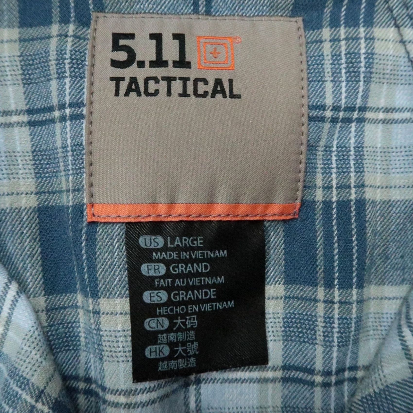 Vintage 5.11 Tactical Shirt Womens Large Blue Plaid Long Sleeve Snap Shirt Size L / US 10 / IT 46 - 3 Thumbnail