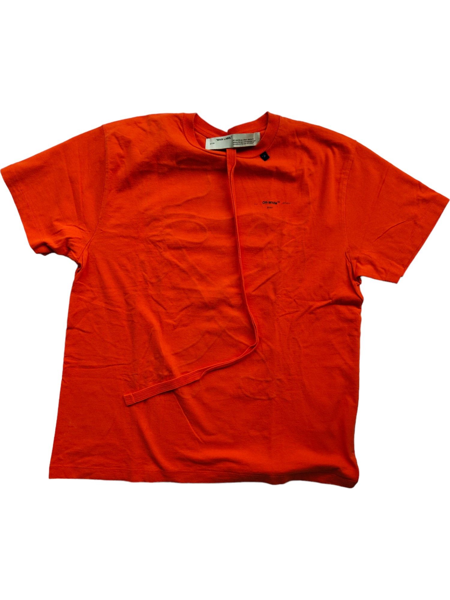 Off-White Orange Tee With Black Stitching Logo At The Back Size US XS / EU 42 / 0 - 3 Thumbnail