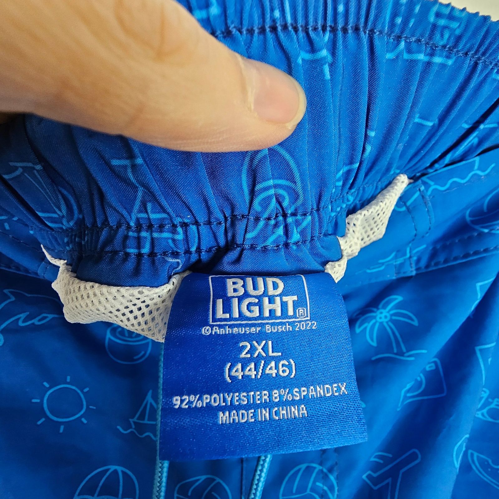 Budweiser NEW Bud Light Swim Trunks Blue Swim Shorts 2XL Size US 43 - 4 Thumbnail