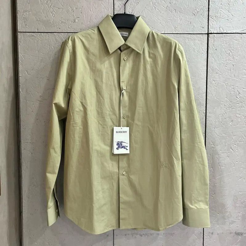 Burberry Burberry Men's Green Cotton Shirt Size US M / EU 48-50 / 2 - 1 Thumbnail