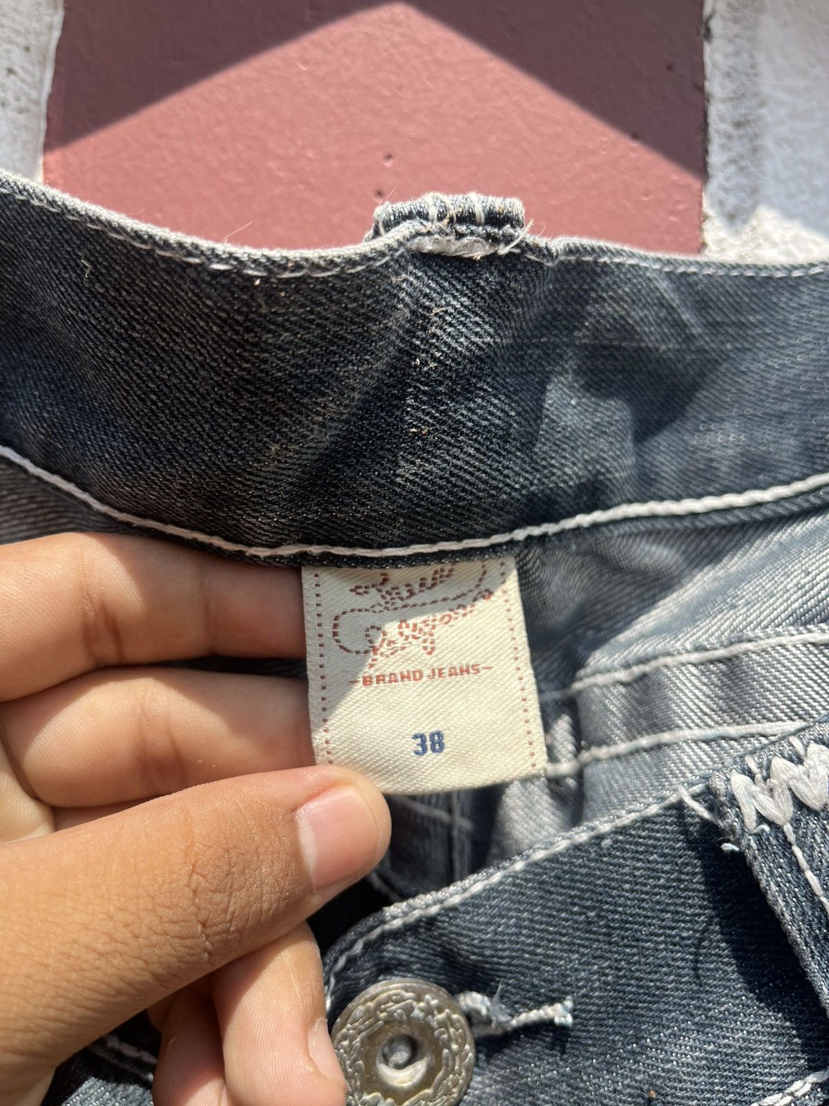 Vintage Thrashed True Religion Baggy Straight – Super T Stitch Size US 36 / EU 52 - 3 Thumbnail