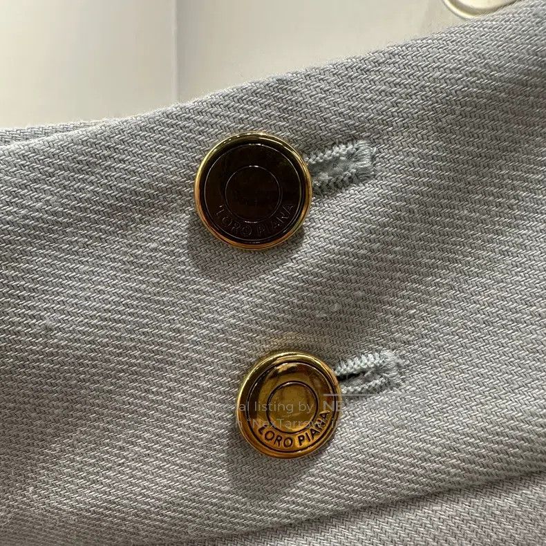Loro Piana Loro Piana 25SS Gold扣 Linen Pleated Skirt, Size 40, Linen Size 26" / US 2 / IT 38 - 7 Thumbnail