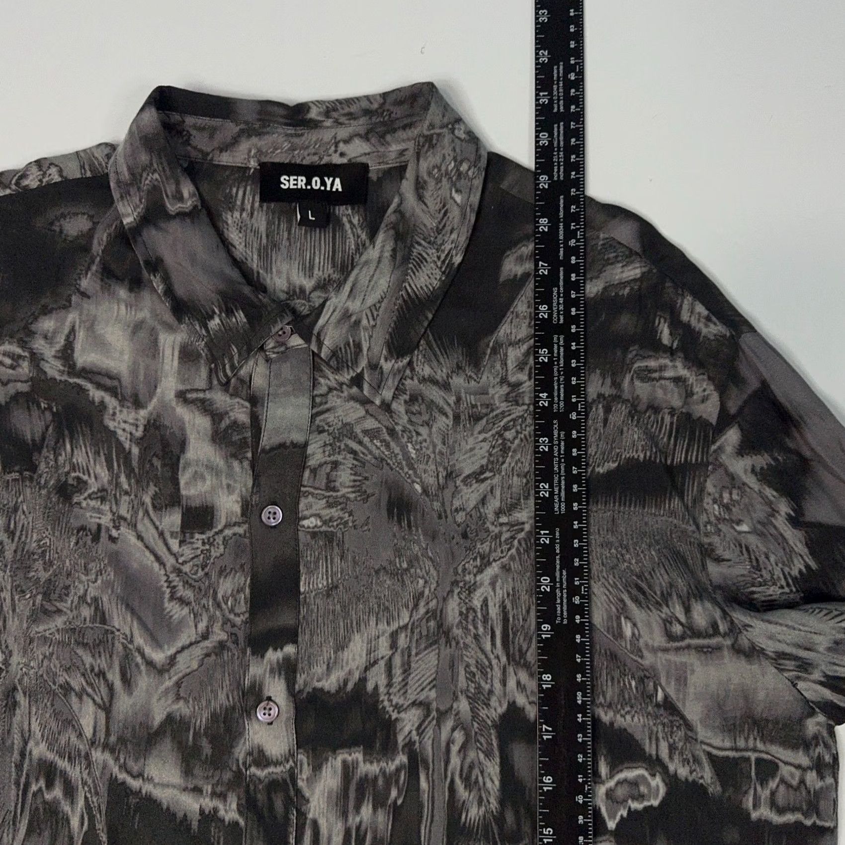 SER.O.YA Ser.O.Ya Denim Shirt Mens Size L Black Long Sleeve Button Up Designer Marcus Size US L / EU 52-54 / 3 - 7 Thumbnail