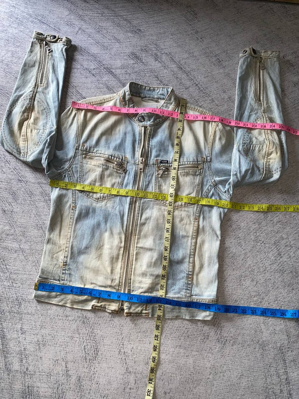 GAS GAS Distressed Denim Biker Jacket Size US M / EU 48-50 / 2 - 19 Thumbnail