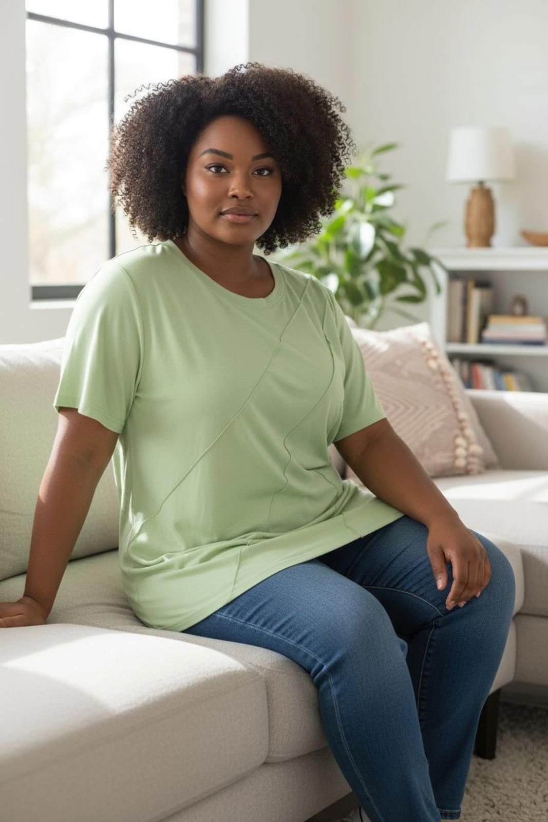 Other Luxveer Light Green Short Sleeve Women's T-Shirt Size 3XL / US 20-22 - 1 Thumbnail
