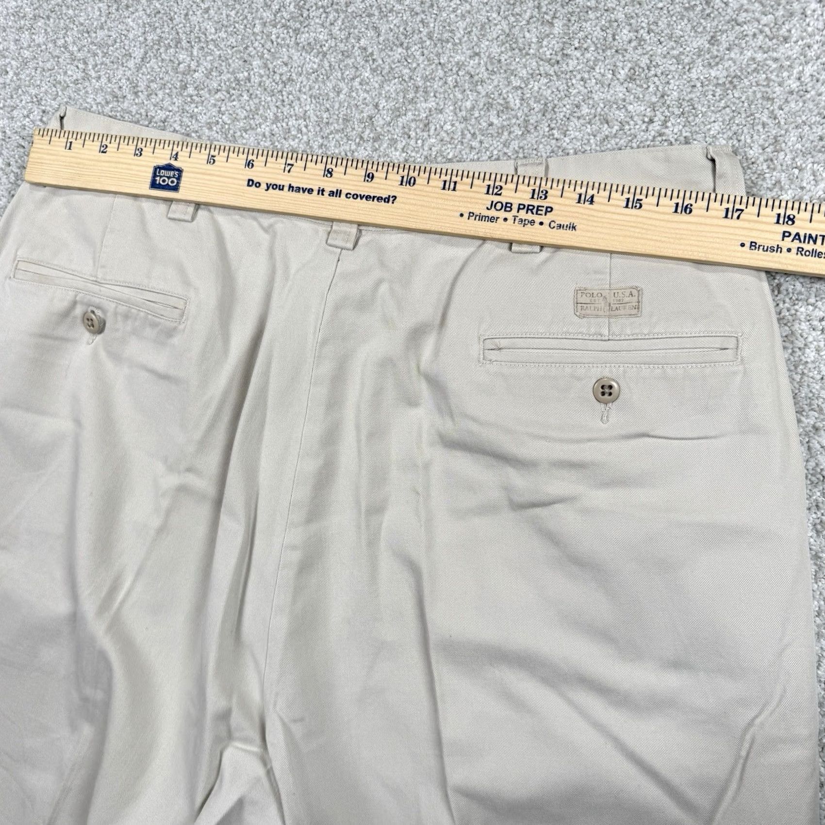 Polo Ralph Lauren VINTAGE Polo Ralph Lauren Pants Mens 34x31 Khaki Chino Flat Front Size US S / EU 44-46 / 1 - 7 Thumbnail