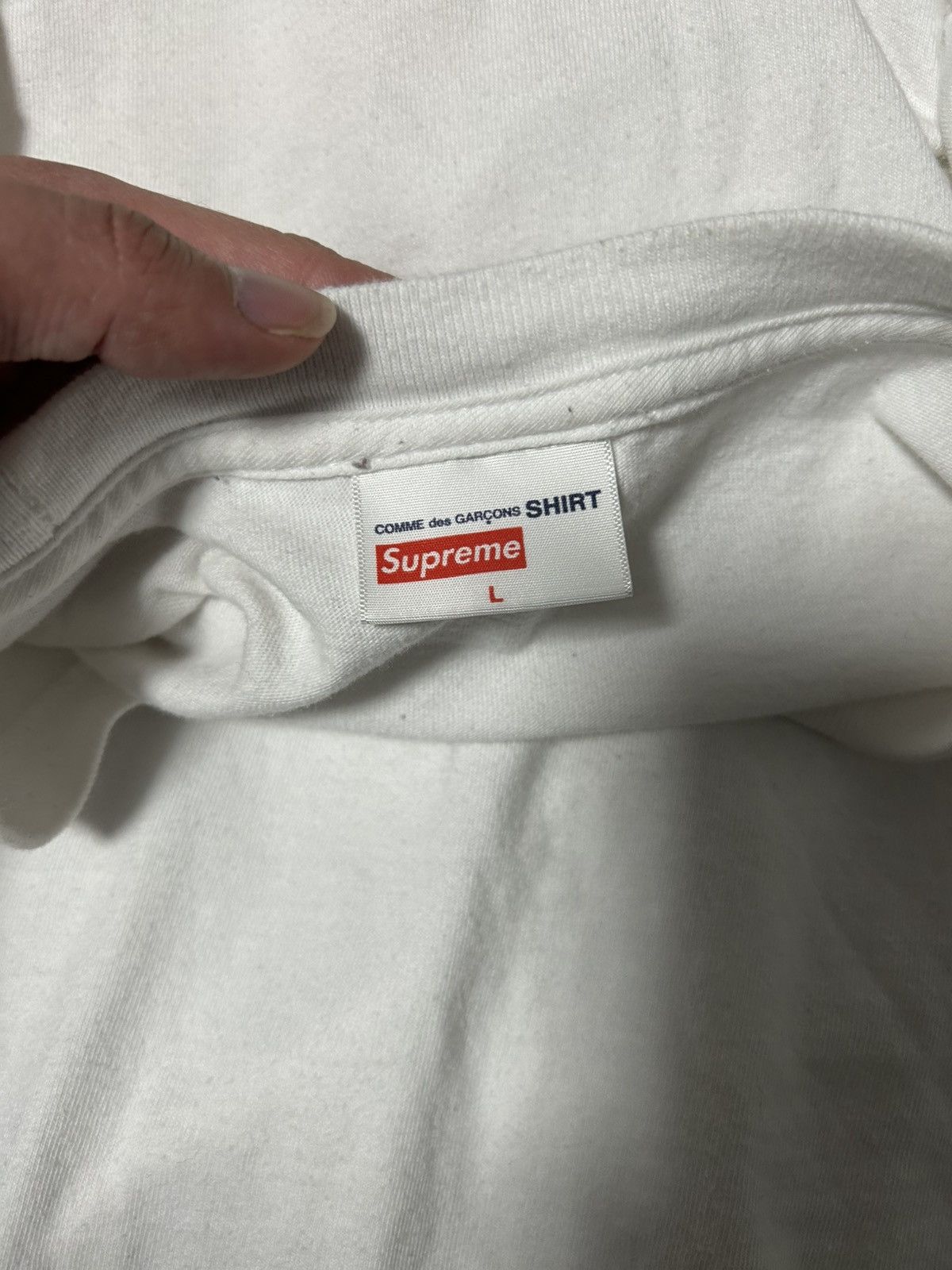 Comme des Garcons SHIRT × Supreme Supreme x Comme des garçons cdg logo tee six large white Size US L / EU 52-54 / 3 - 2 Thumbnail