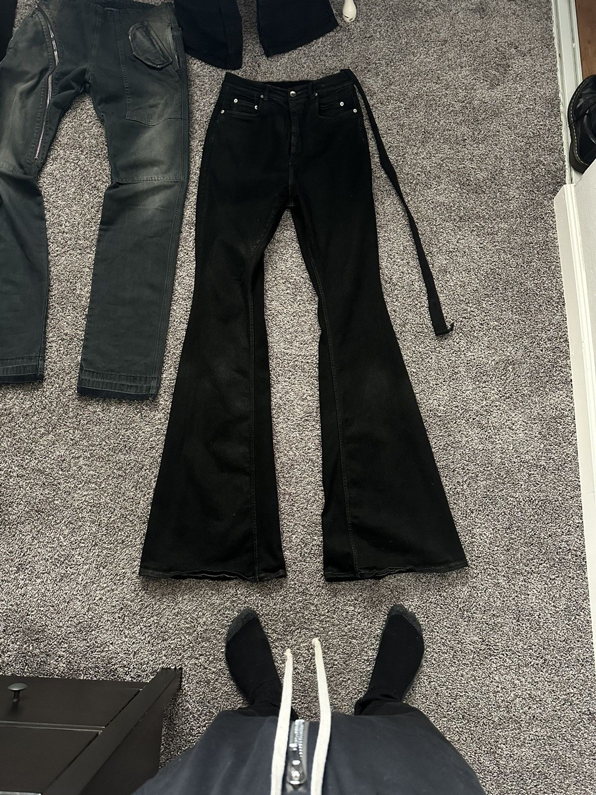 image of Rick Owens Bolan Bootcut Denim in Black, Men's (Size 30)