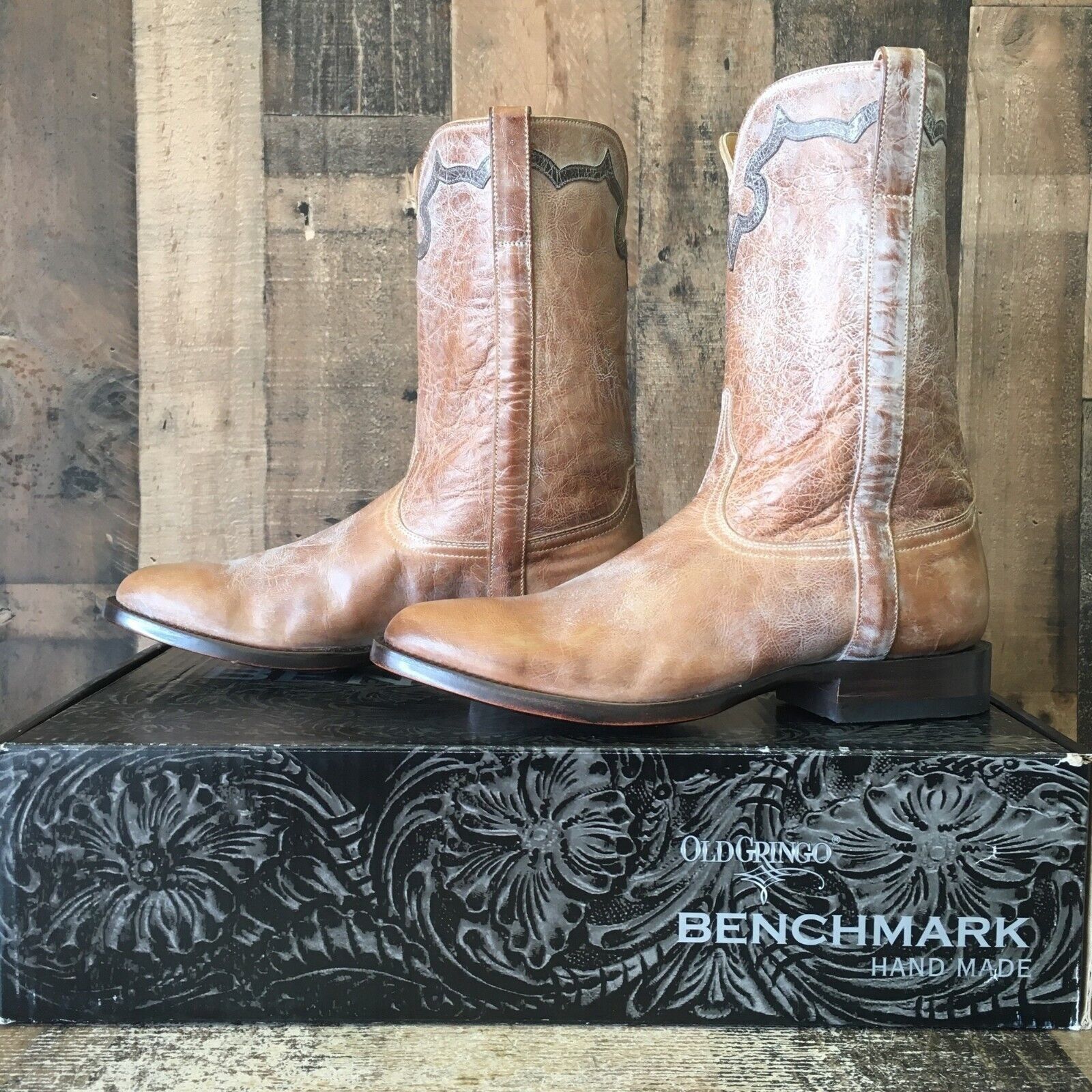 image of Old Gringo Lampasas 10" Mkm2294-4 Benchmark Cowboy Boots 9 D in Tan, Men's