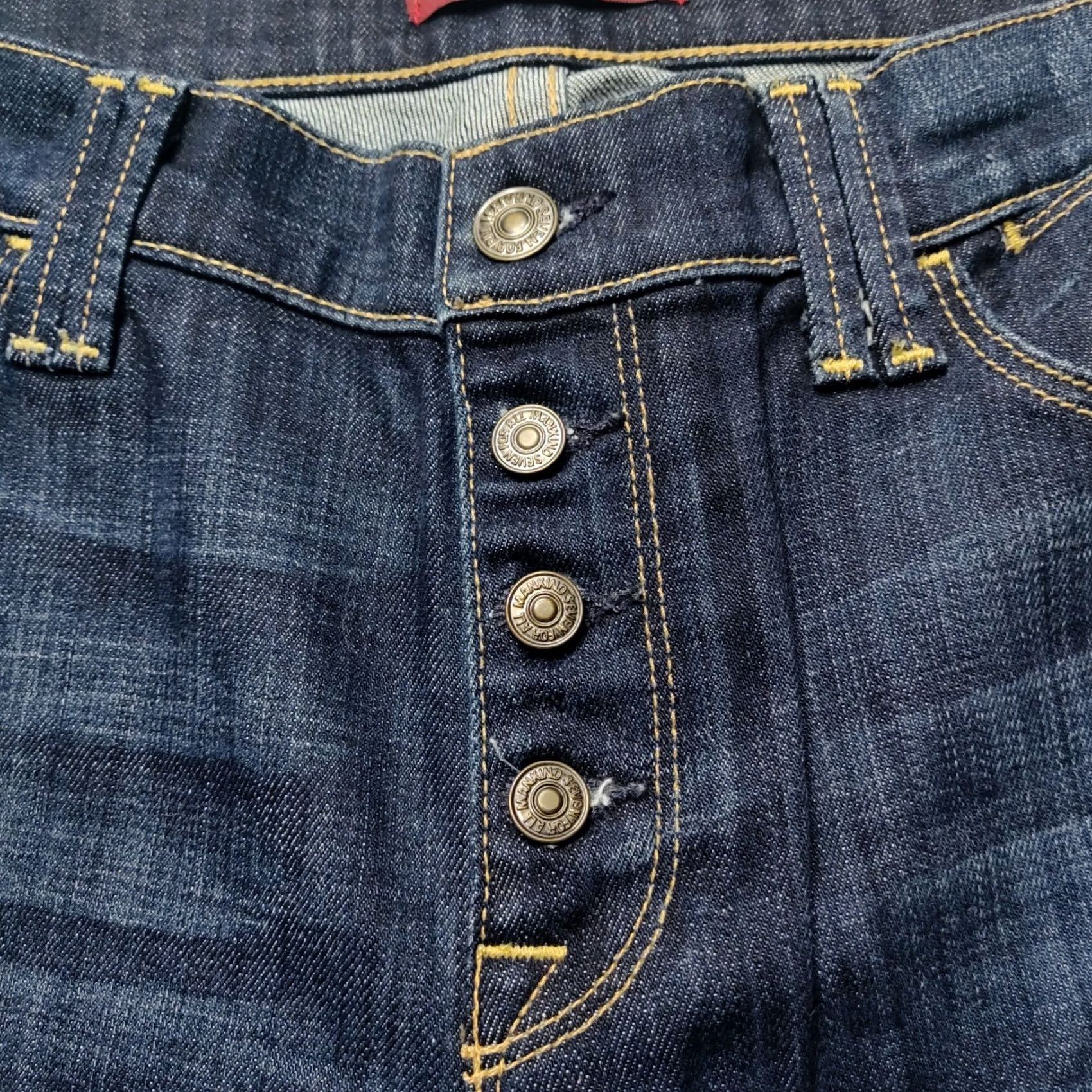 7 For All Mankind 7 FOR ALL MANKIND Women 29 Button Fly Flared Denim Jeans Blue EUC Stretch 30 Inseam, Regular, 6-Pocket, Cotton Spandex, USA Made, Midwest Vintage: No Size 29" - 6 Thumbnail
