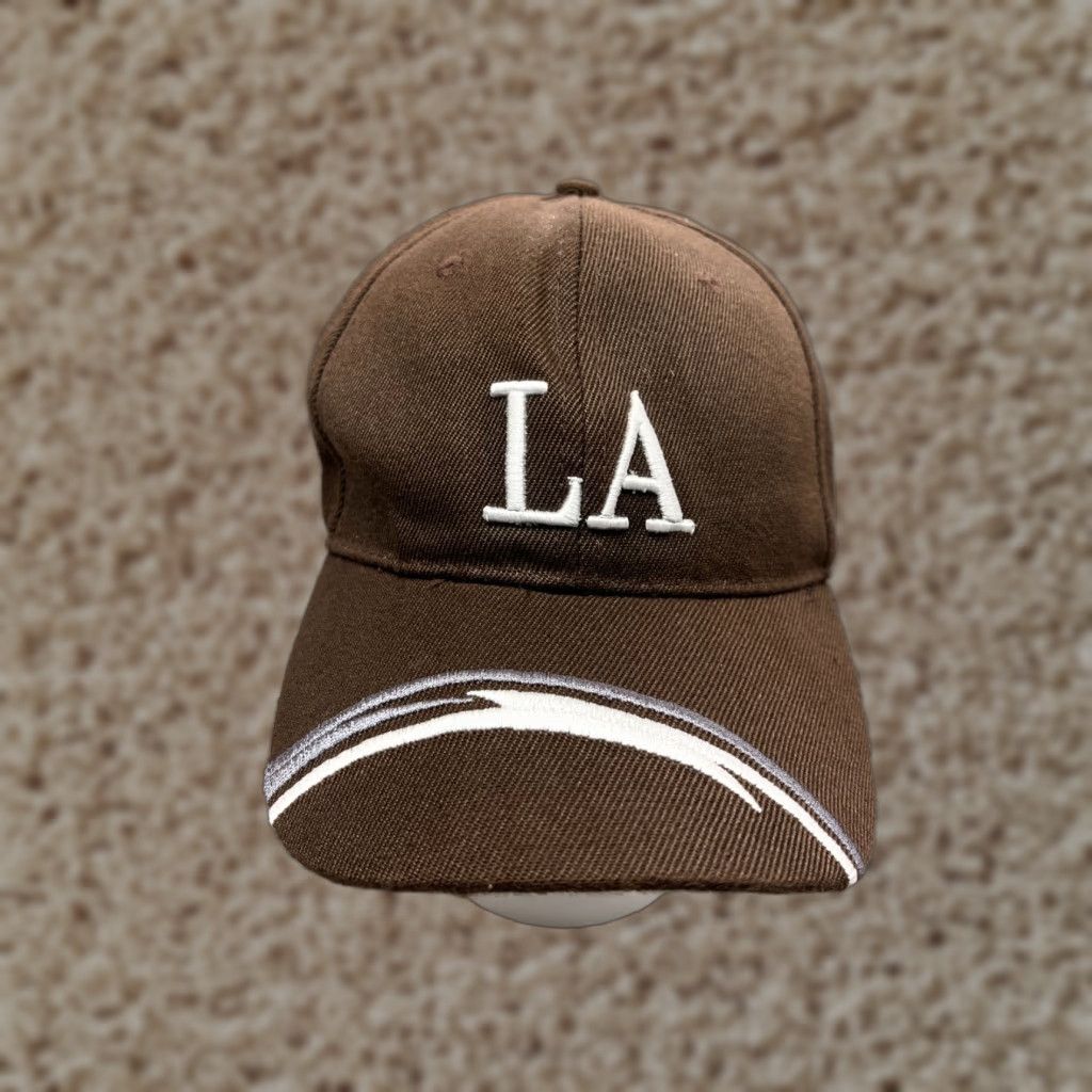 Vintage LA Hat Cap Strap Back Adult One Size Brown 100% Acrylic Outdoors Sports Hat/Cap Men Baseball Style Adjustable Lightweight Vintage: No Size ONE SIZE - 1 Thumbnail