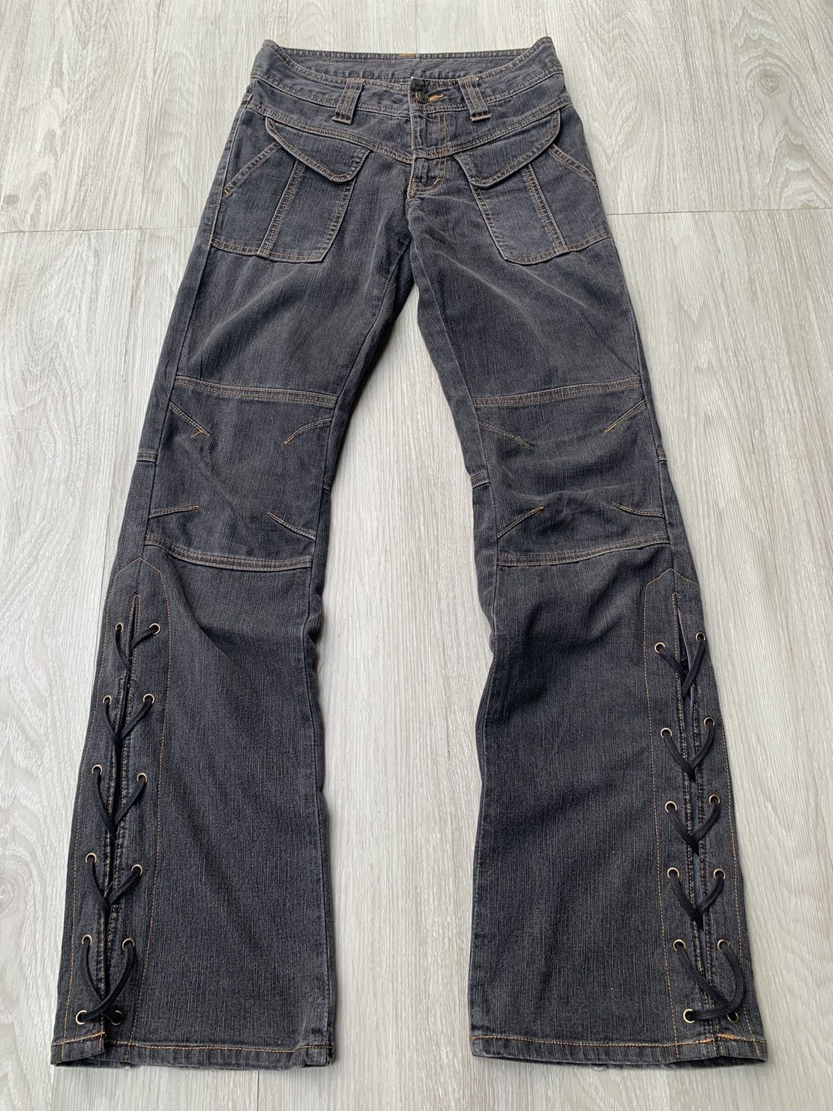 Japanese Brand CASTANET lace-up flare jeans Size US 26 / EU 42 - 1 Thumbnail