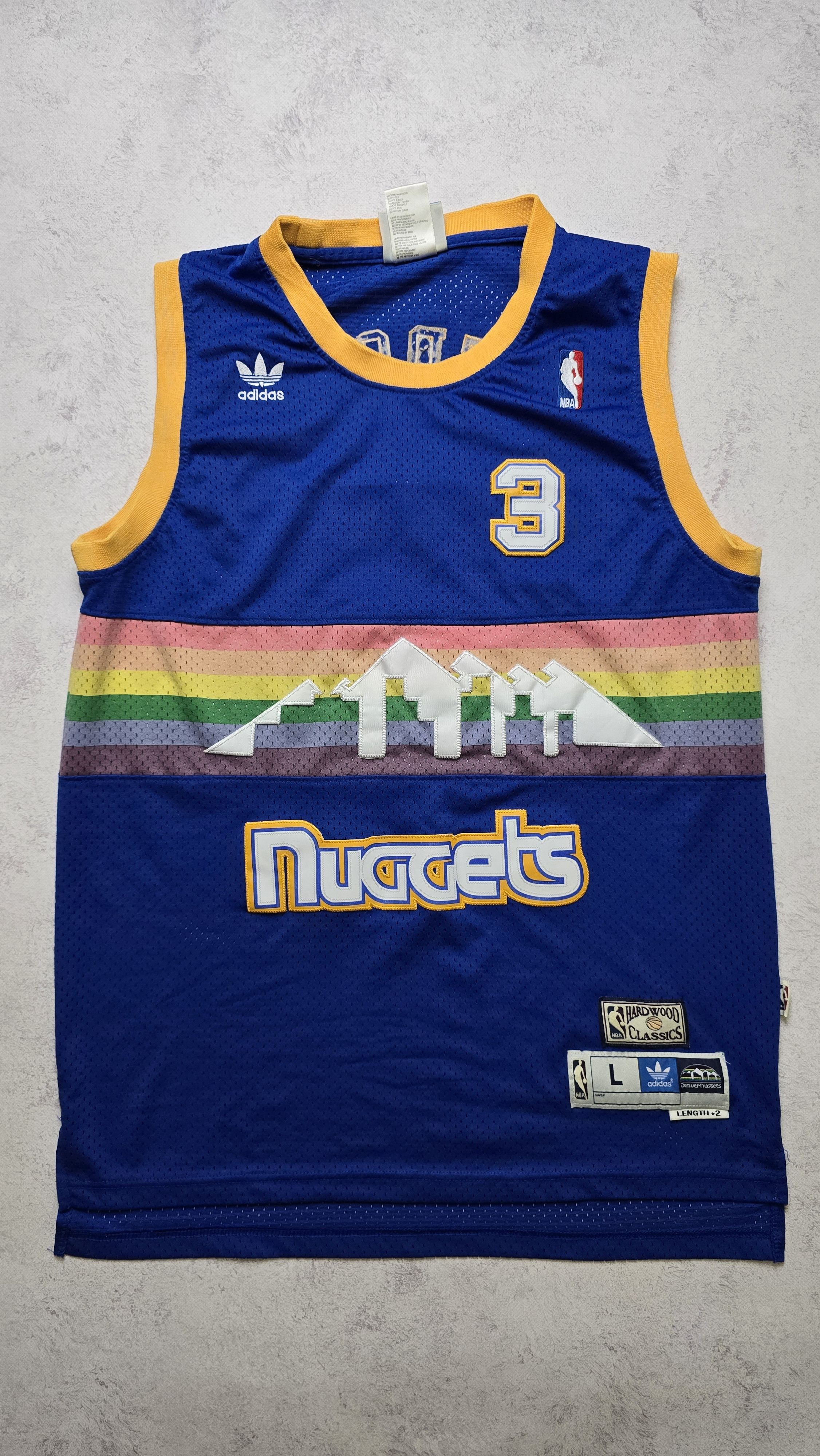 Adidas Denver Nuggets Iverson #3 Hardwood Classics Sewn Jersey Size US M / EU 48-50 / 2 - 1 Thumbnail