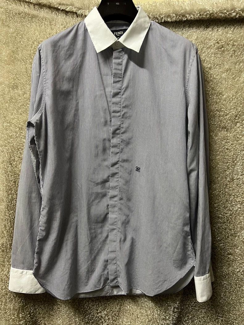 Fendi Fendi Men's Striped Long Sleeve Shirt-2508 Size US M / EU 48-50 / 2 - 1 Thumbnail