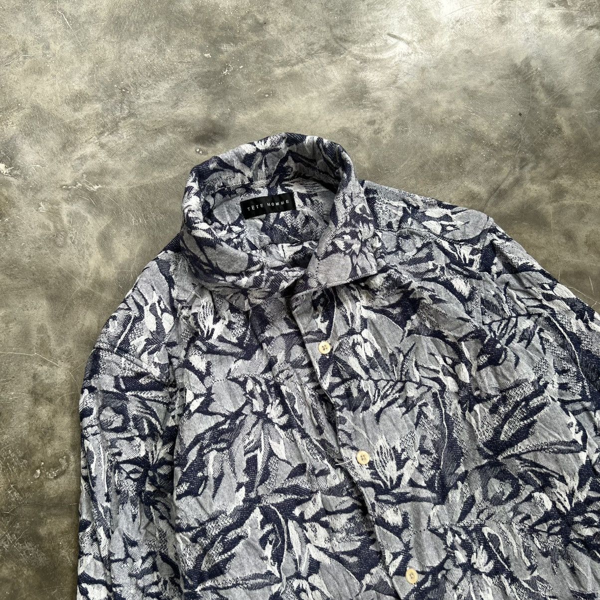 Issey Miyake Tete Homme by Issey Miyake Floral Longsleeve Shirt Size US XS / EU 42 / 0 - 2 Thumbnail