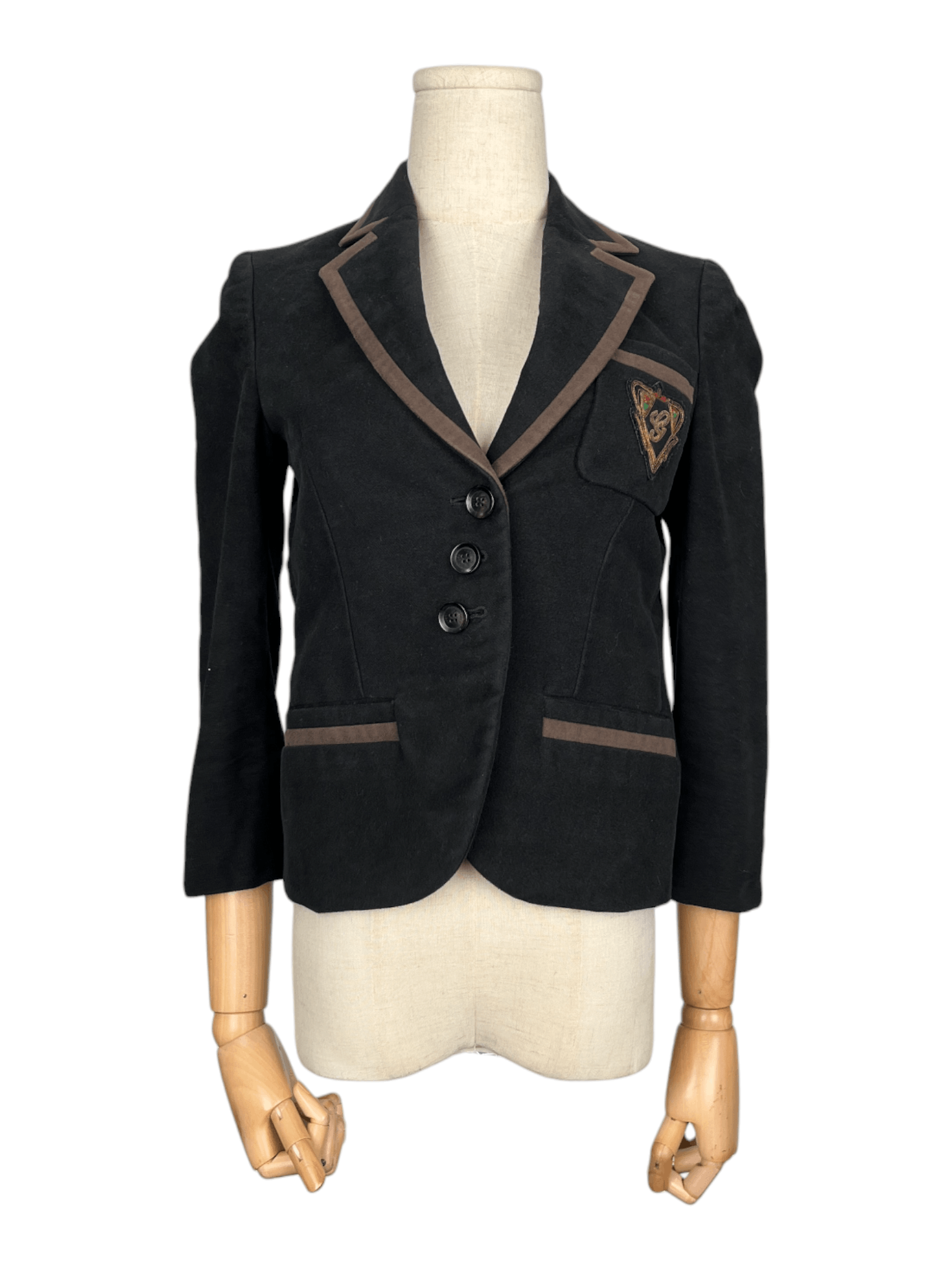Gucci Black Cotton School Jacket With Embroided 