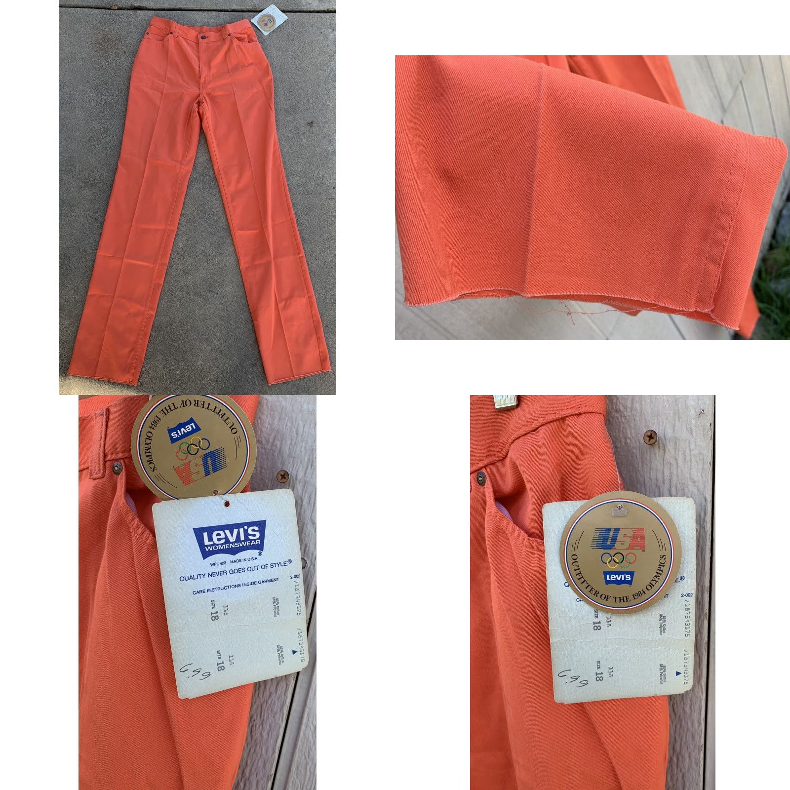 Levi's VINTAGE Levi's 5 pocket jeans style pants 1984 Olympics size 18 waist 33 in 1980s Size 40" / US 18 - 8 Thumbnail