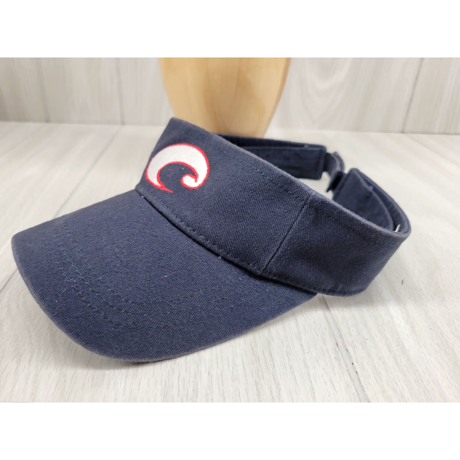 Costa Del Mar Costa Del Mar Visor Navy White Logo Unisex Adults One Size Velcro Adjustable Canvas Cotton Casual H6 Size ONE SIZE - 4 Thumbnail