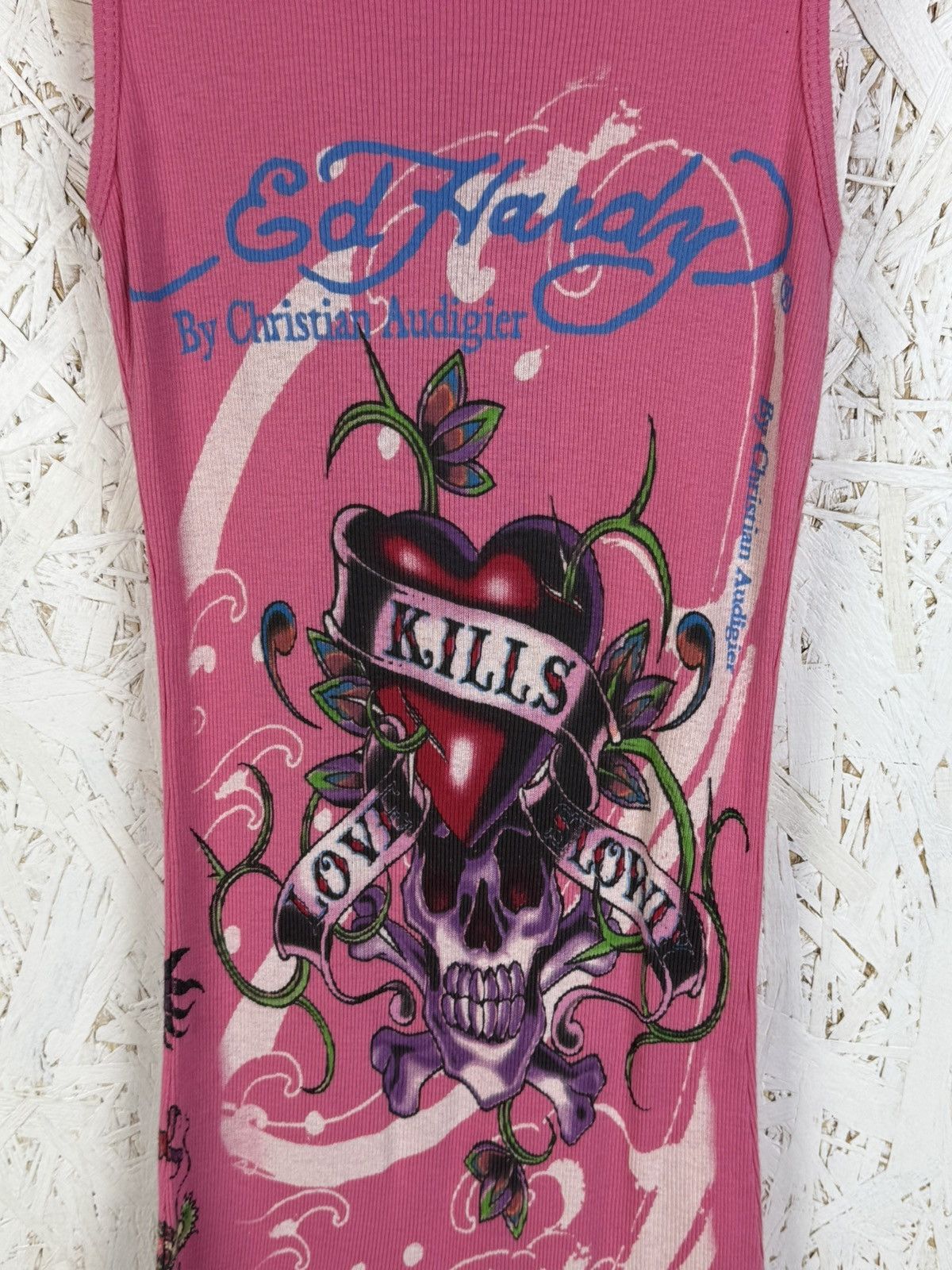 Ed Hardy BNWT Ed Hardy Audigier Love Kills Slowly Tank Top Pink Size M / US 6-8 / IT 42-44 - 3 Thumbnail