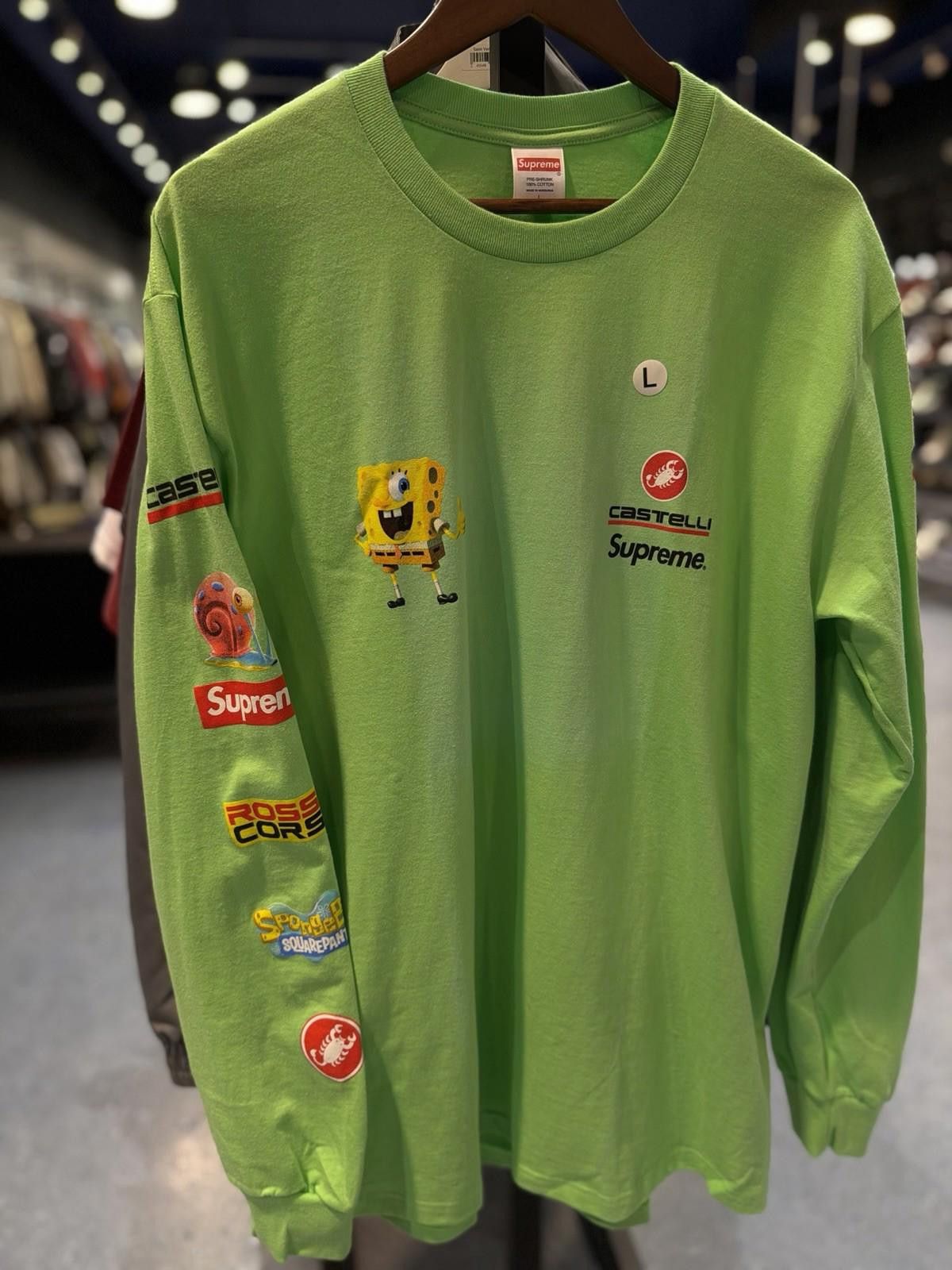 Supreme Supreme SpongeBob/Castelli Racing L/S Tee Green Large Green Size US L / EU 52-54 / 3 - 3 Thumbnail