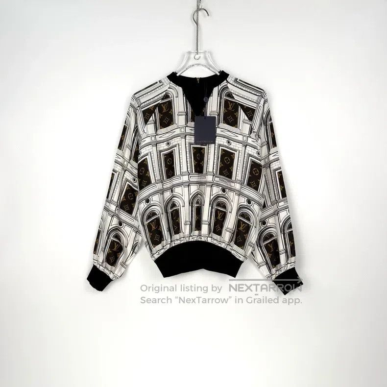 Louis Vuitton Louis Vuitton White Brown Old Pattern Mulberry Silk Cardig Size US XS / EU 42 / 0 - 3 Thumbnail