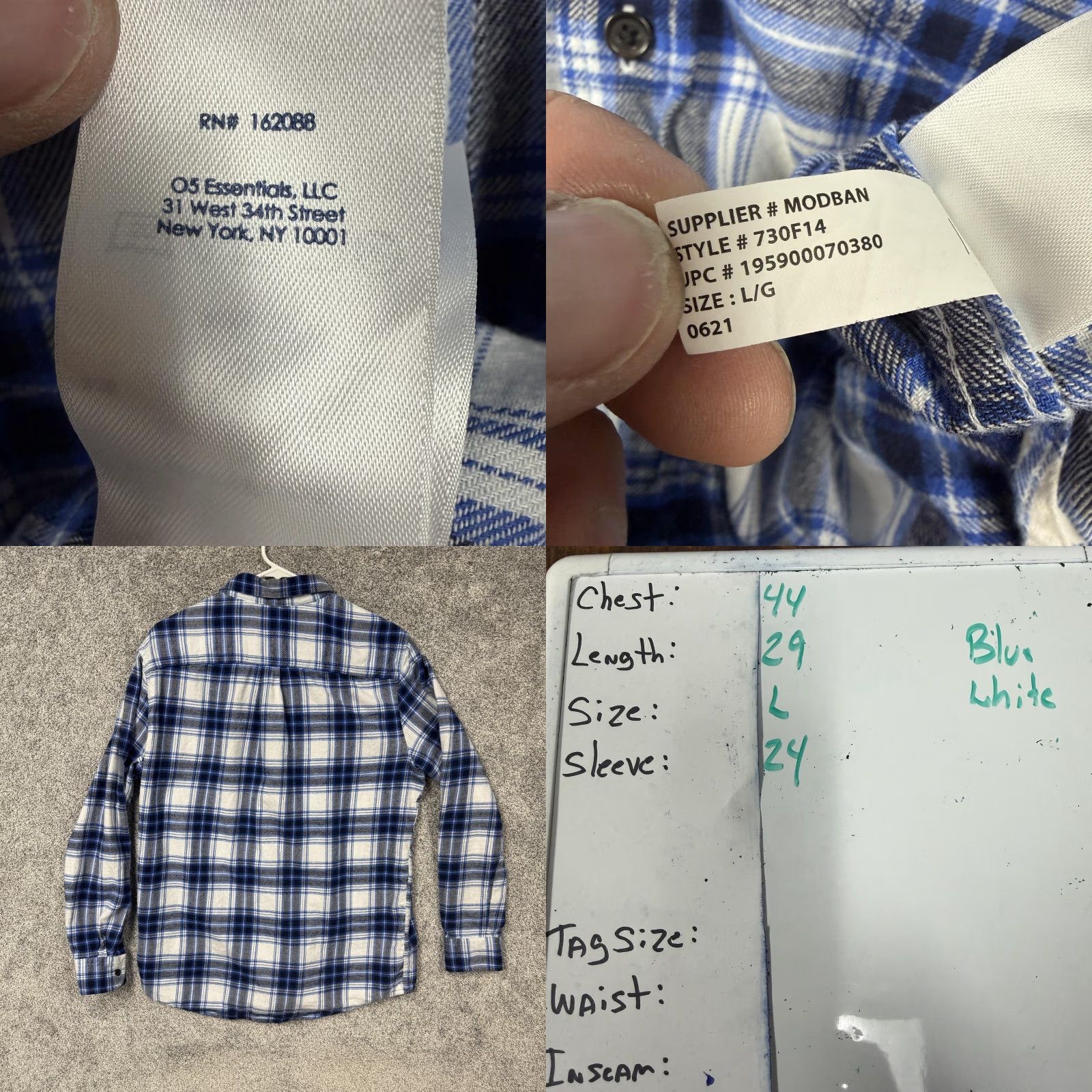 Chaps Chaps Button-Down Shirt Men L Blue Flannel Plaid Long Sleeve Cotton Casual Size US L / EU 52-54 / 3 - 9 Thumbnail