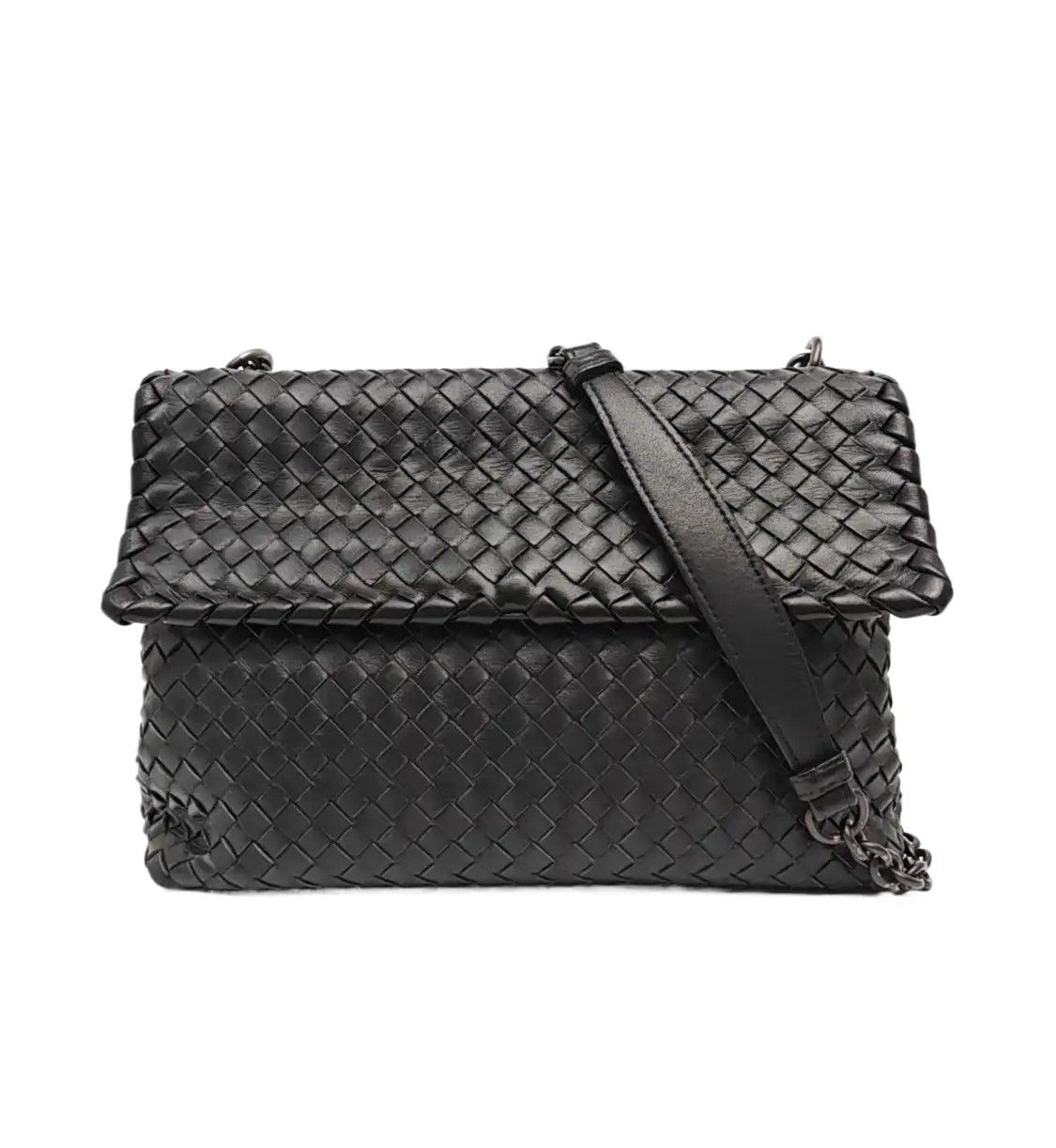 Bottega Veneta BOTTEGA VENETA Olimpia Large black sheepskin woven shoulder bag gold hardware Size ONE SIZE - 1 Thumbnail