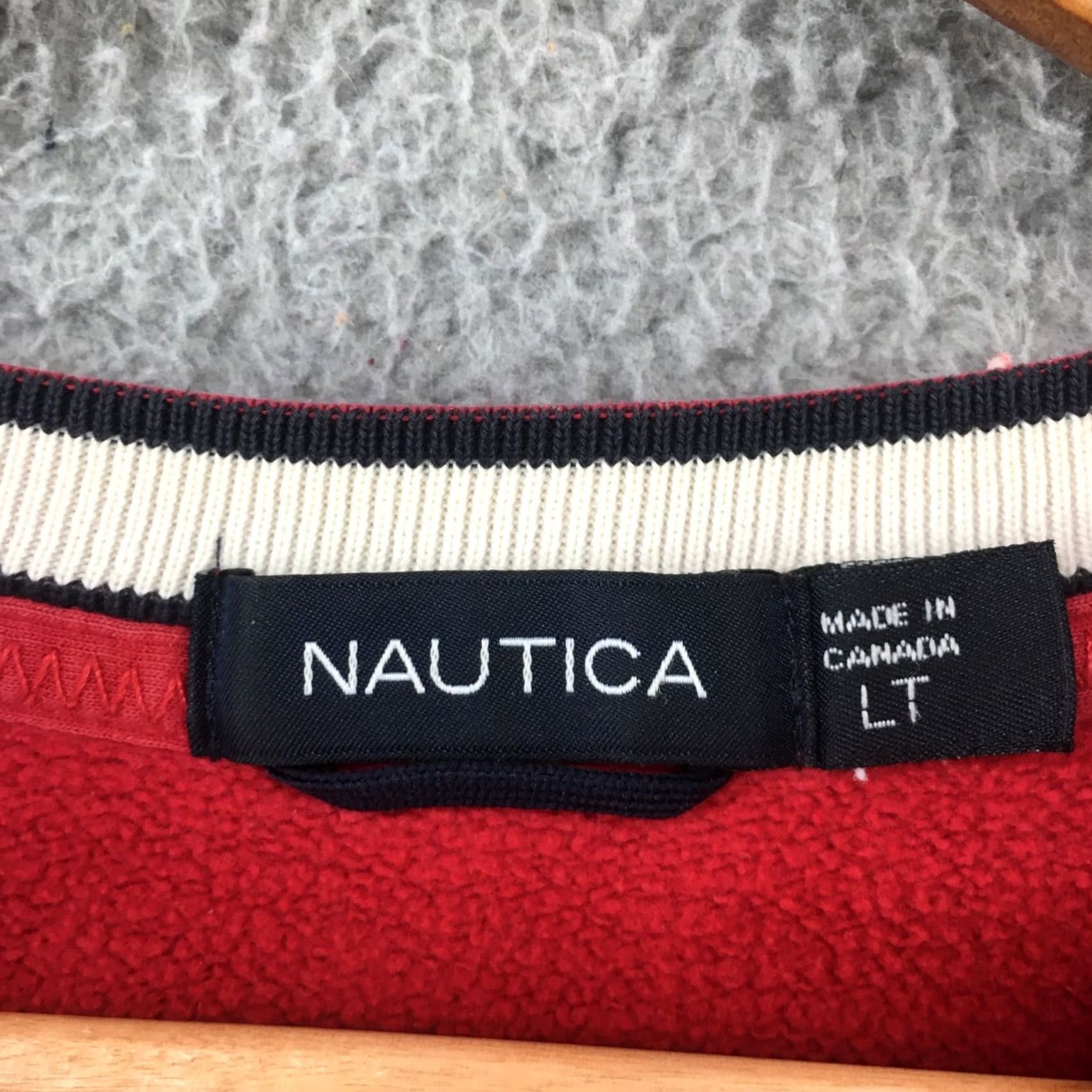Nautica Nautica Fleece Lined Sweater Mens Large Red Cotton Blend Long Sleeve Pullover Size US L / EU 52-54 / 3 - 6 Thumbnail