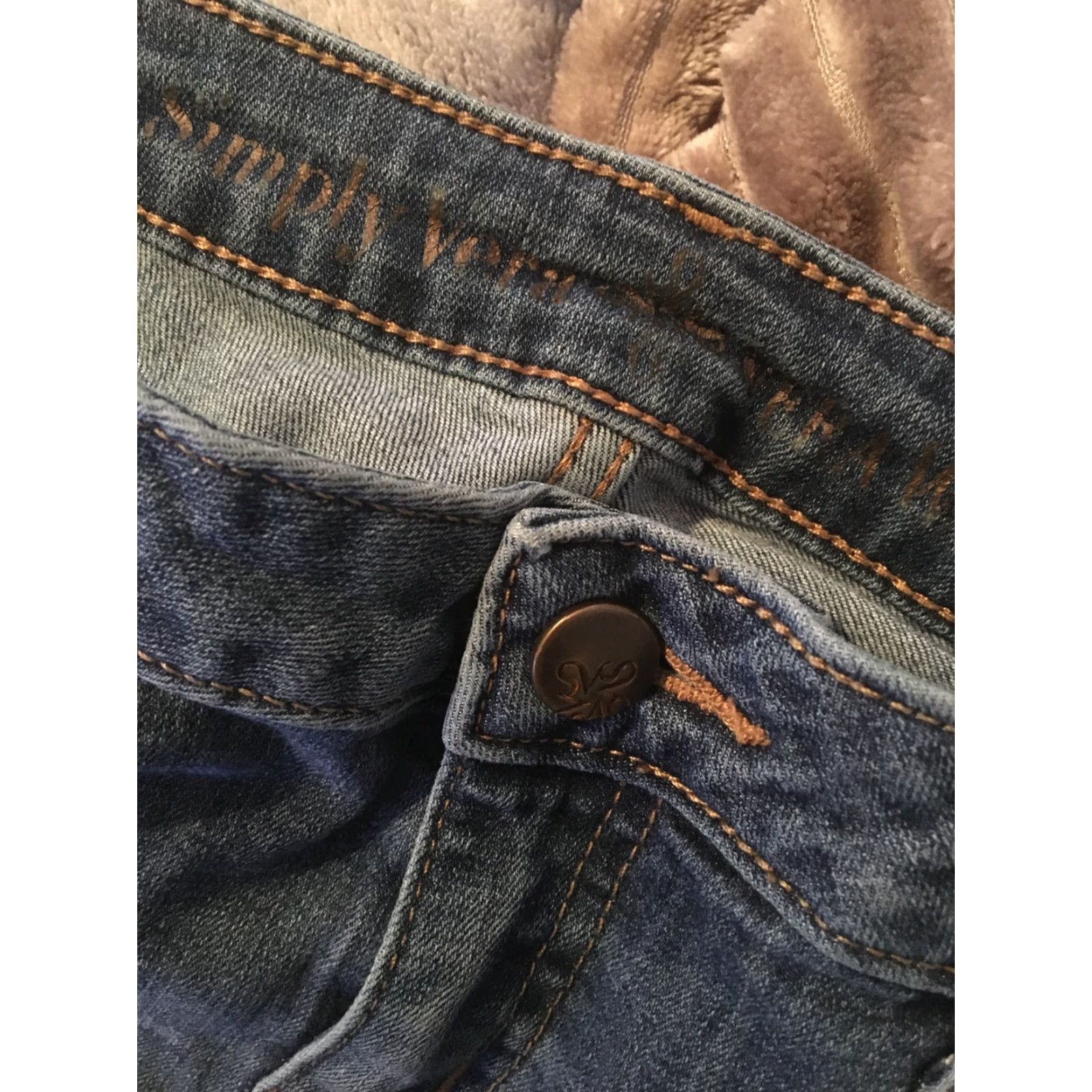 Vintage Simply Vera Vera Wang Jeans Women's Size 4 Blue Cotton Blend Denim Straight Leg Comfort Regular Size 27" / US 4 / IT 40 - 6 Thumbnail