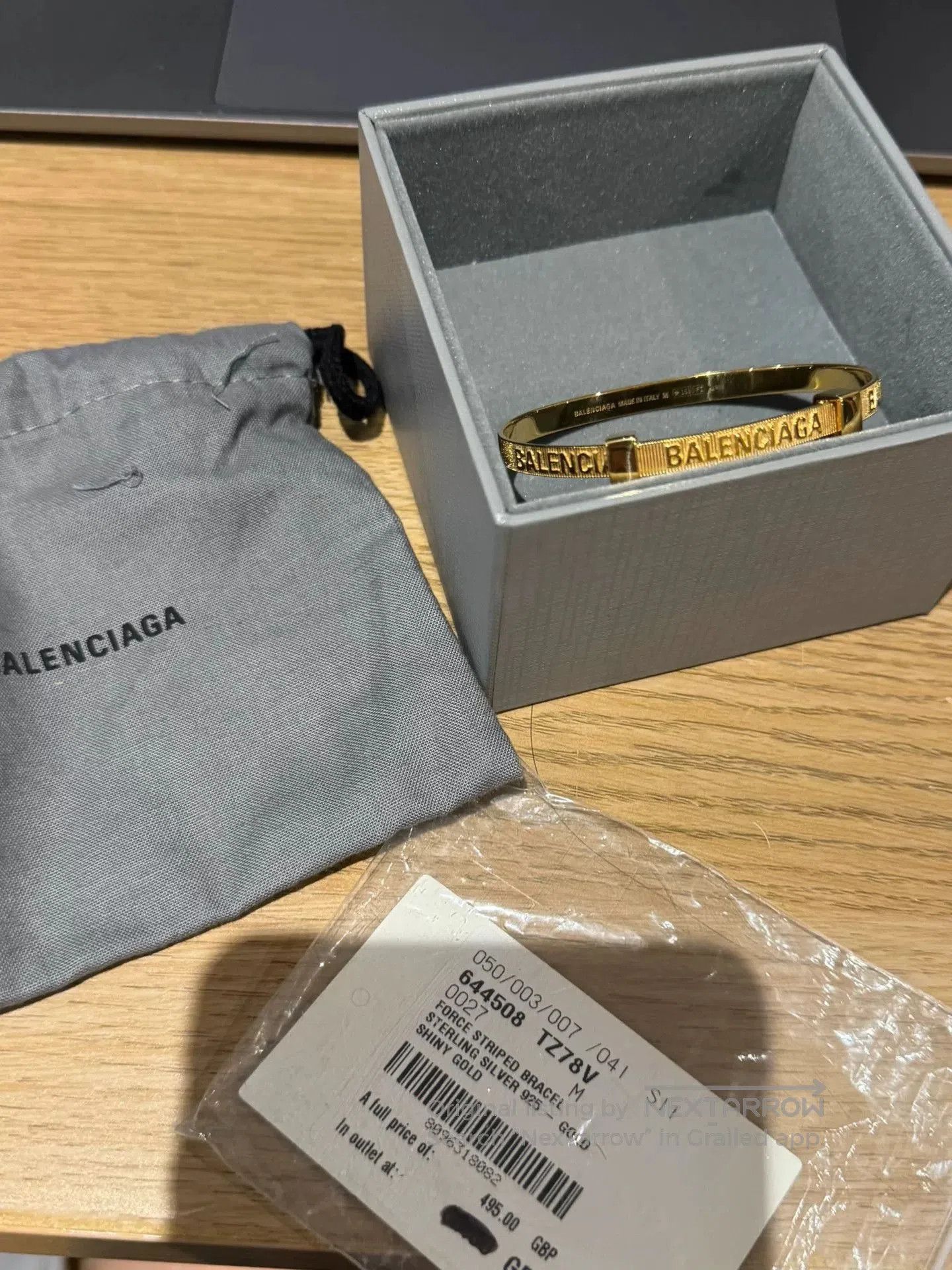 Balenciaga Balenciaga FORCE Gold Adjustable Bracelet. Size ONE SIZE - 4 Thumbnail