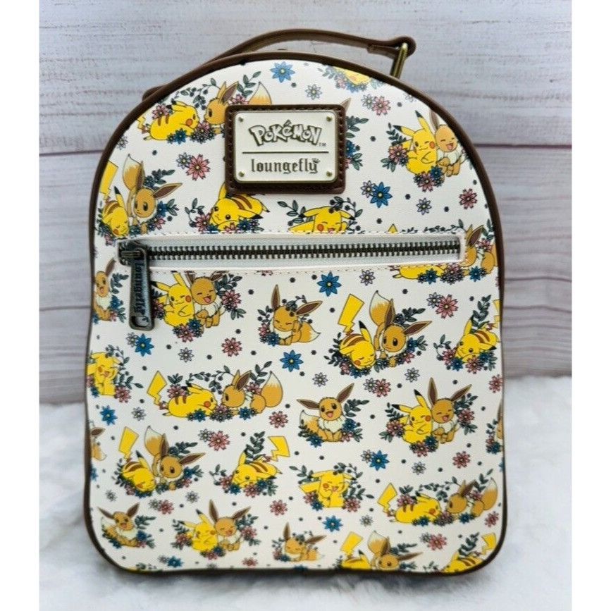 Disney Loungefly Pokemon Pikachu & Eevee Floral Mini Backpack BoxLu Size ONE SIZE - 1 Thumbnail