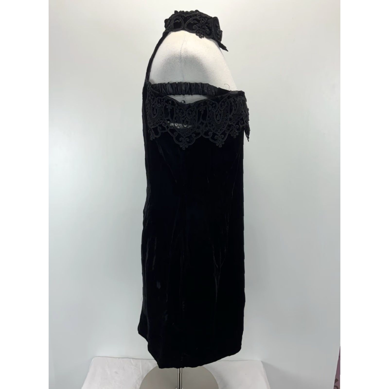 Vintage VINTAGE Scott McClintock Velvet Dress Cocktail Goth Black 80s Women’s Size 16 Size XXL / US 16-18 / IT 52-54 - 5 Thumbnail