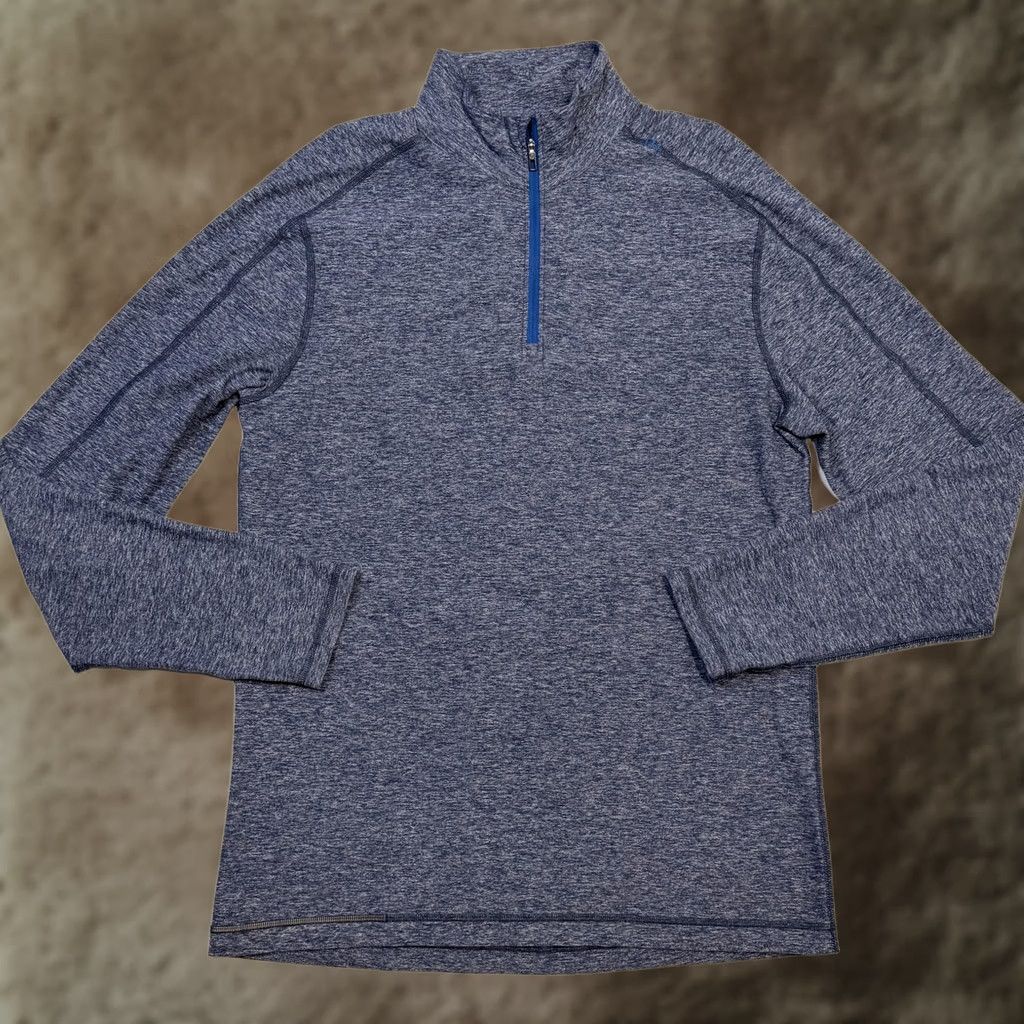 Lululemon Lululemon Mens Pullover 1/4 Zip Long Sleeve Blue Raglan Athletic Running Gym Pullover Shirt Size US L / EU 52-54 / 3 - 1 Thumbnail