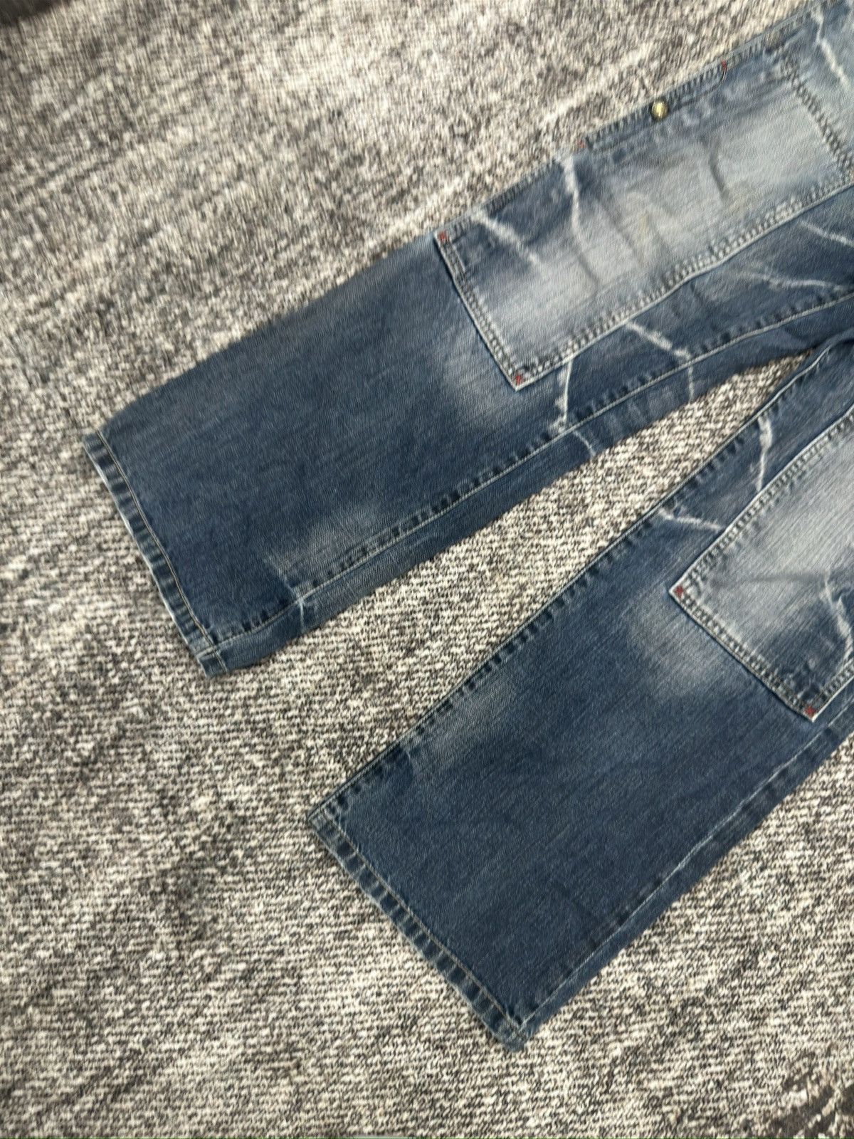 If Six Was Nine × Le Grande Bleu (L.G.B.) × PPFM Vintage Wide Jeans Baggy Multiple Pocket By PPFM Size US 30 / EU 46 - 2 Thumbnail