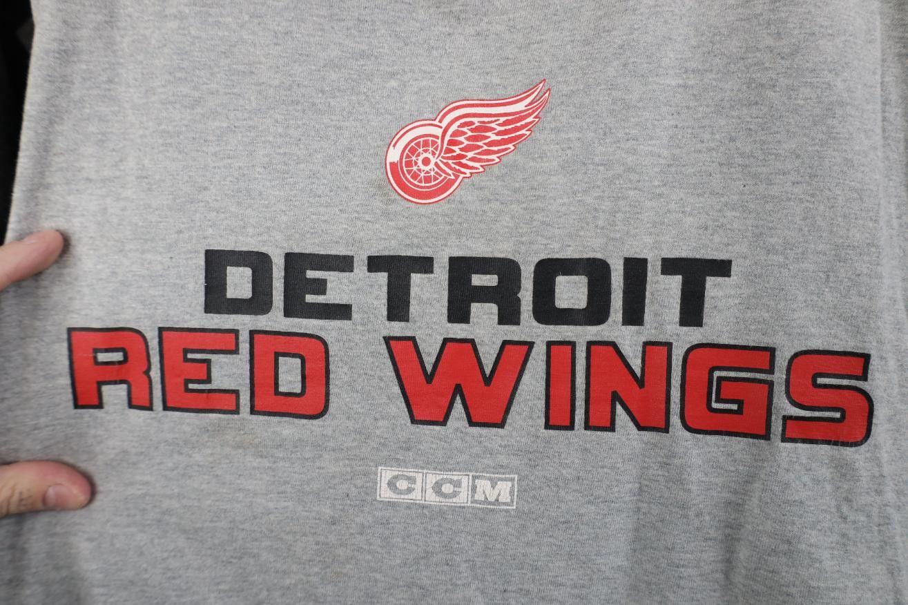 Vintage Vintage CCM Hockey Detroit Red Wings Raglan T-Shirt Gray Size US L / EU 52-54 / 3 - 2 Thumbnail