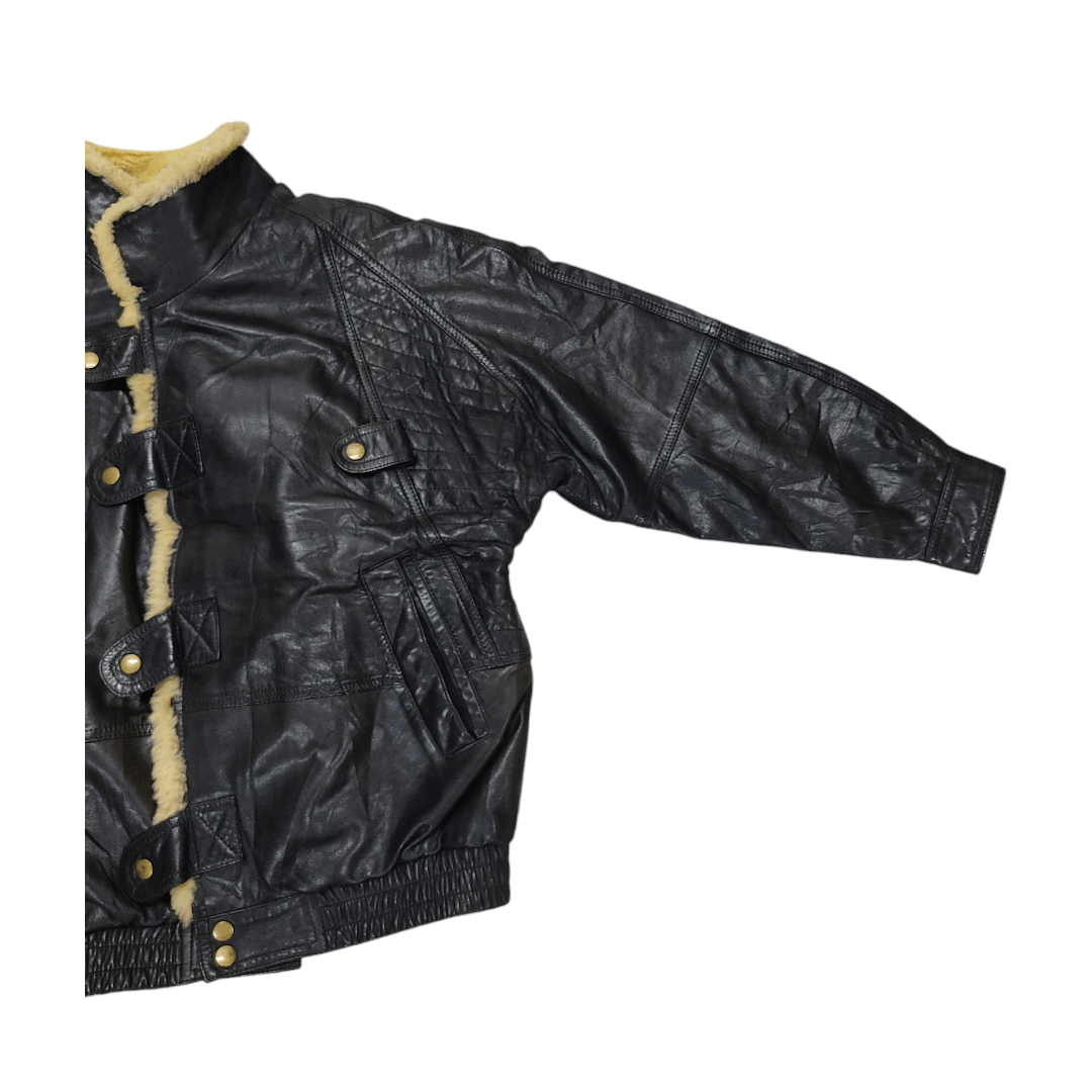 Genuine Leather Vintage 60s Bikers Shearling Fur Lined Leather Jacket Size US M / EU 48-50 / 2 - 8 Thumbnail