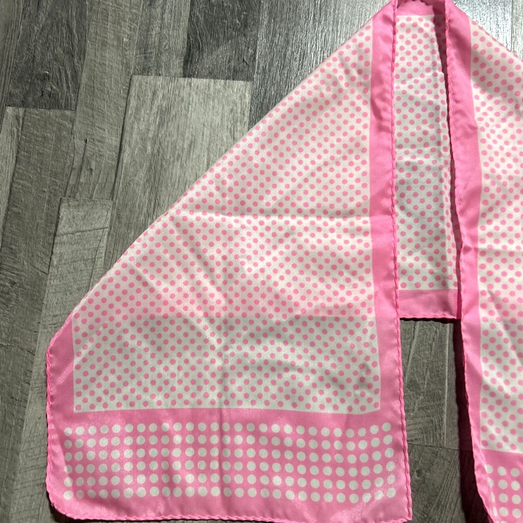 Pinko VINTAGE Pink Scarf Polka Dot Sheer 34” X 10.5” W15 Women Polyester Cute Unbranded Scarf Size ONE SIZE - 3 Thumbnail