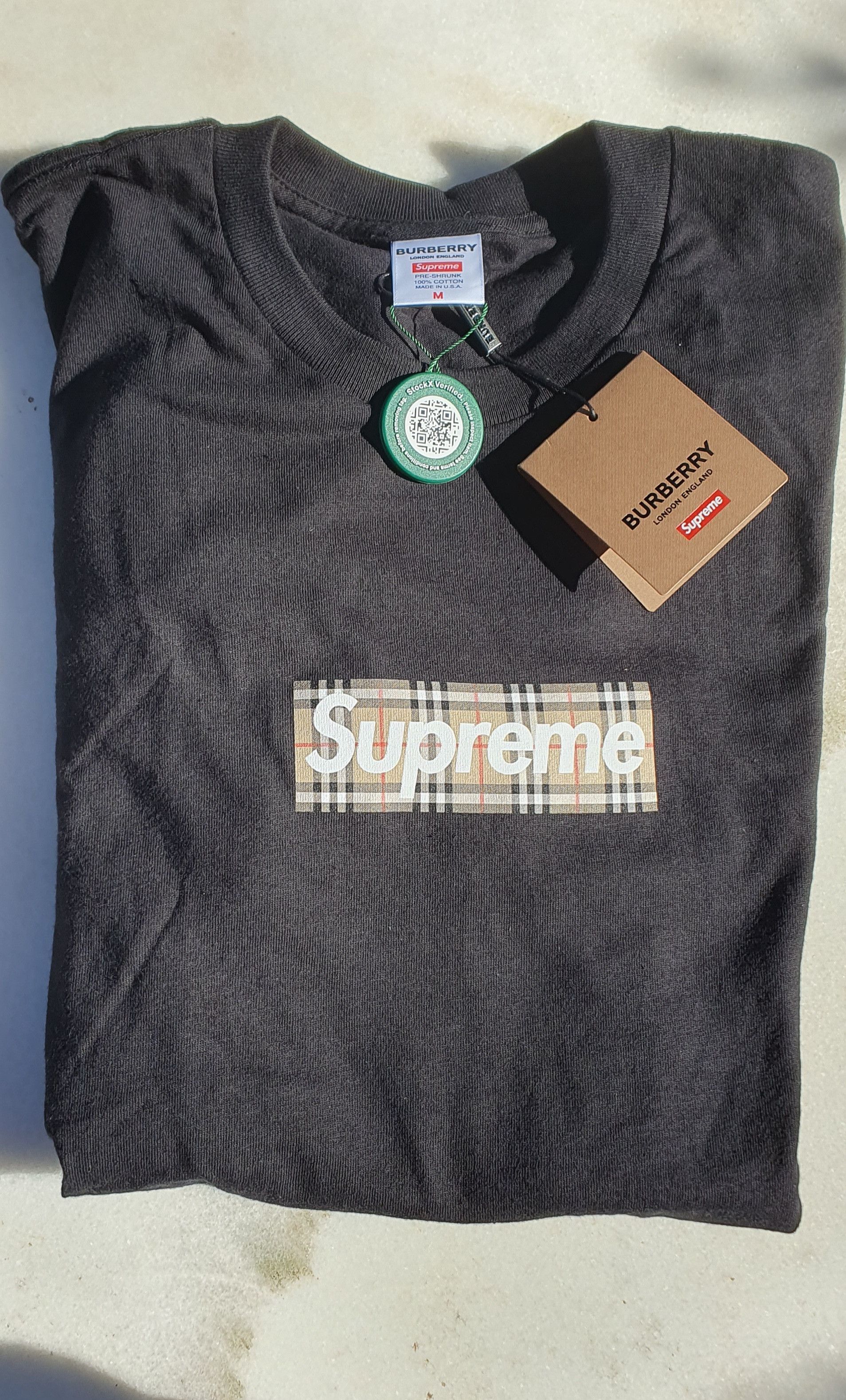 Supreme Burberry Box Logo Tee | Grailed