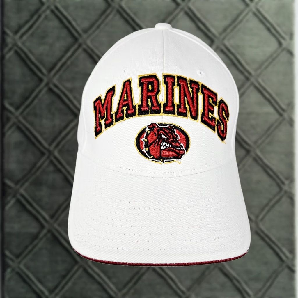 Zephyr Zephyr Marines Hat Cap Baseball Strap Back One Size White Mens USMC Twill Logo Size ONE SIZE - 1 Thumbnail