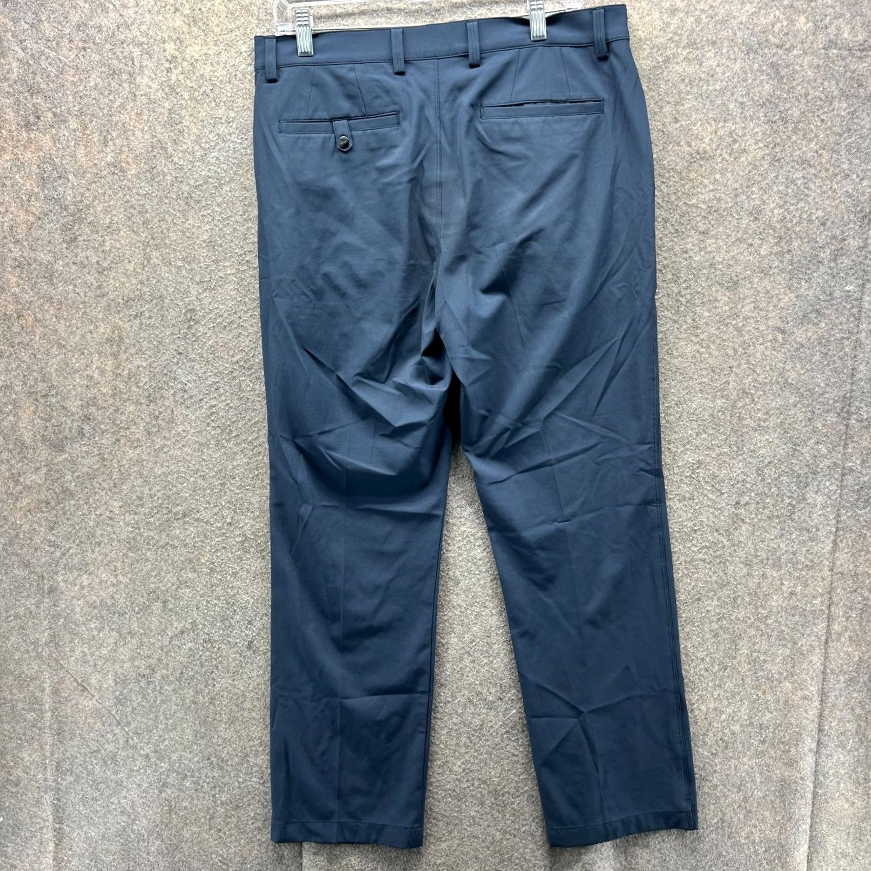 Vintage Greg Norman Dress Pants Mens 32x30 Blue Flat Front Button Pockets Straight Regular Dress Pants Men Blue 32 Regular Mens Size US 32 / EU 48 - 2 Thumbnail