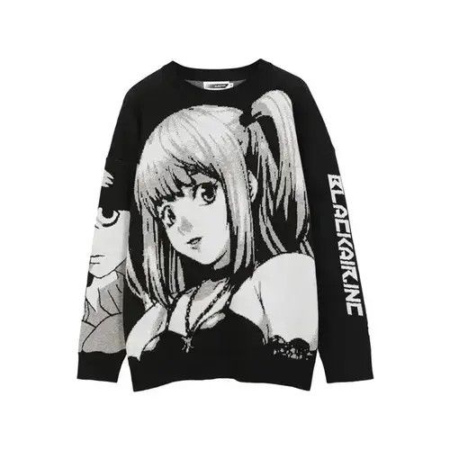 Aran Isles Knitwear Hip-hop Anime knitted pullover Japanese style sweater Size US L / EU 52-54 / 3 - 4 Thumbnail