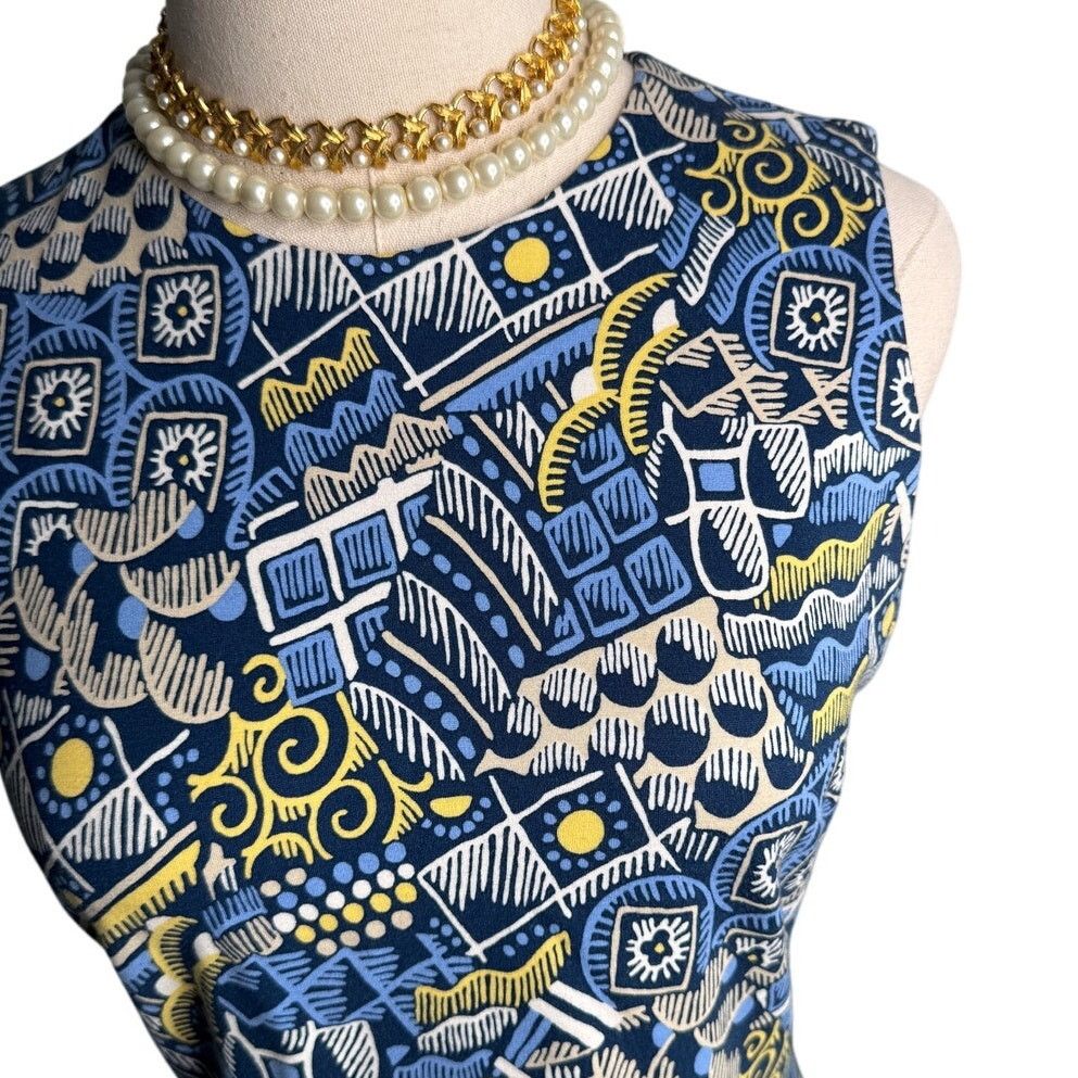 J.McLaughlin J. McLaughlin Talavera Devon dress blue yellow tan size XS Size XS / US 0-2 / IT 36-38 - 5 Thumbnail