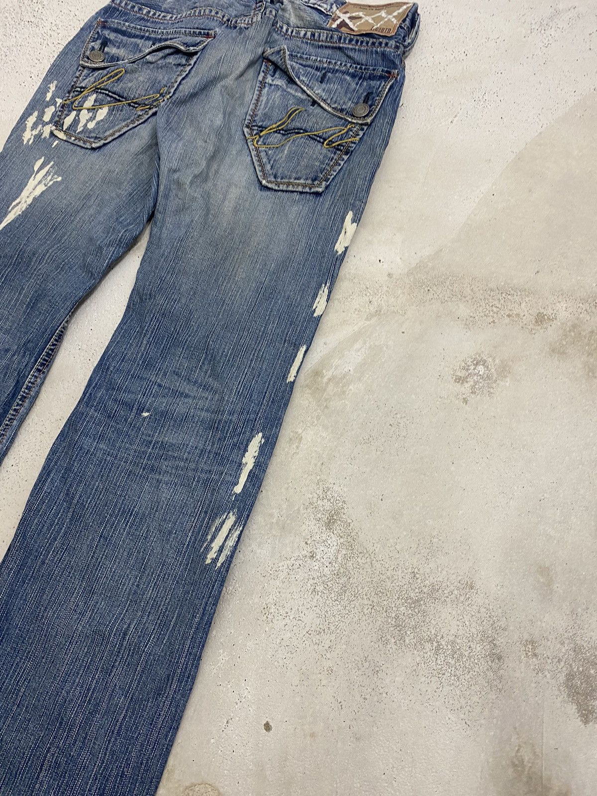 If Six Was Nine Le Jean De Base Francais Clawn Mark Blue Way Abstract Paint Size US 32 / EU 48 - 14 Thumbnail