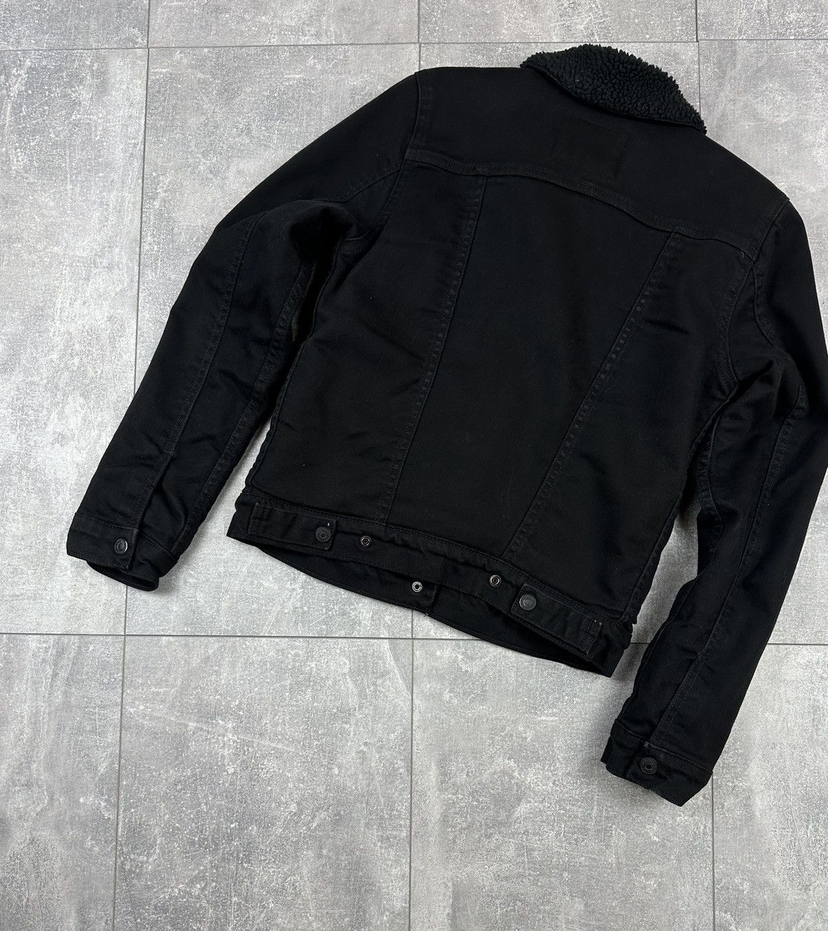 Levi's Levis Denim Sherpa Trucker Black Label Jacket Size XS / US 0-2 / IT 36-38 - 14 Thumbnail