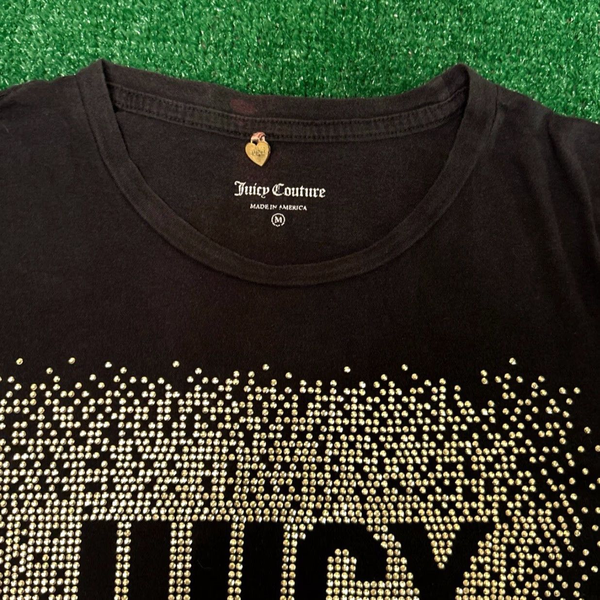 Juicy Couture VINTAGE Juicy Couture Loves Los Angeles LA Embellished Shirt Womens M Rhinestone 90s Y2k Black T-Shirt Size M / US 6-8 / IT 42-44 - 3 Thumbnail