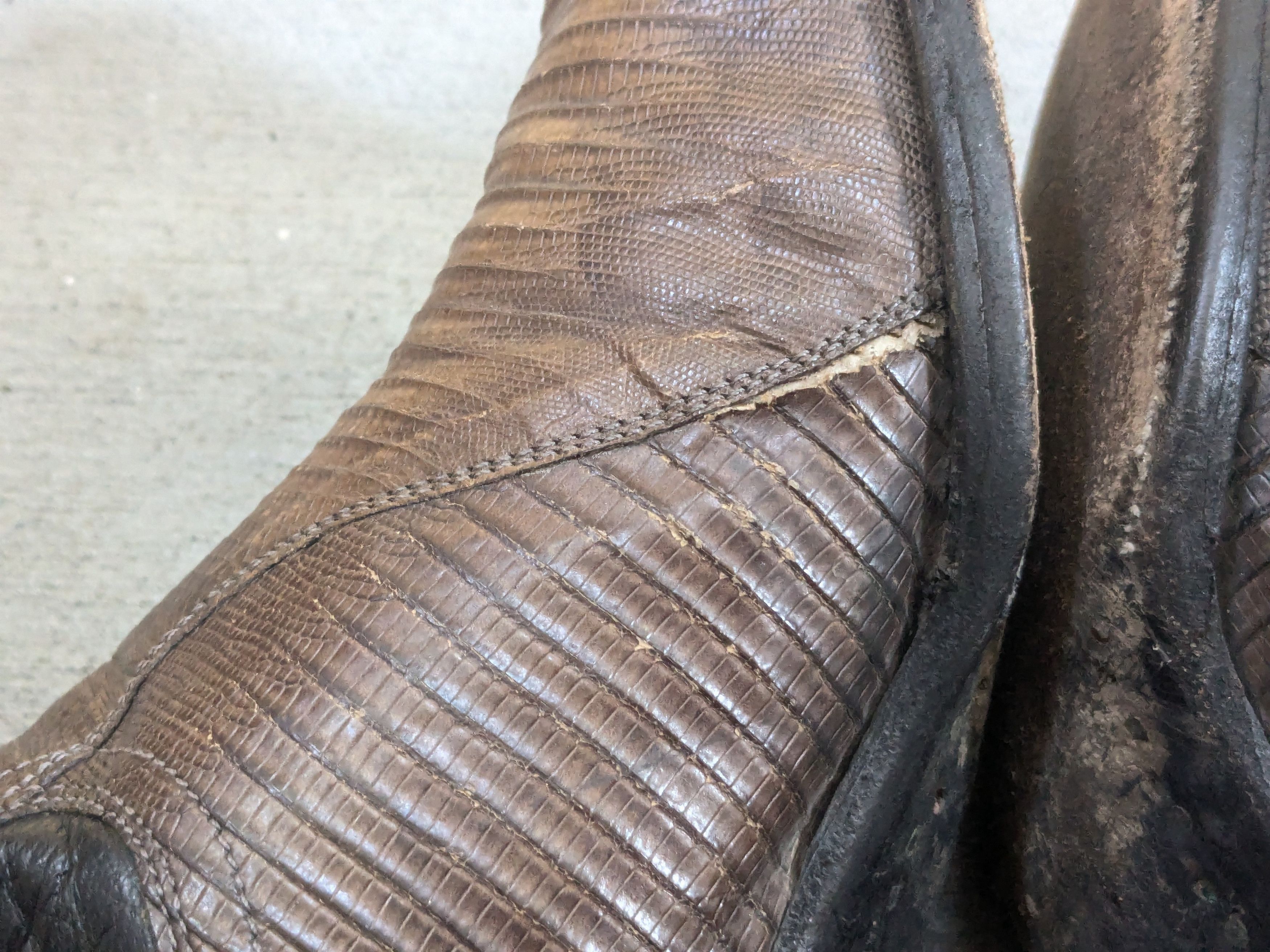 Genuine Leather Panhandle Slim Cowboy Boots 10.5 D Lizard Olive Black 10.5 Size US 10.5 / EU 43-44 - 9 Thumbnail