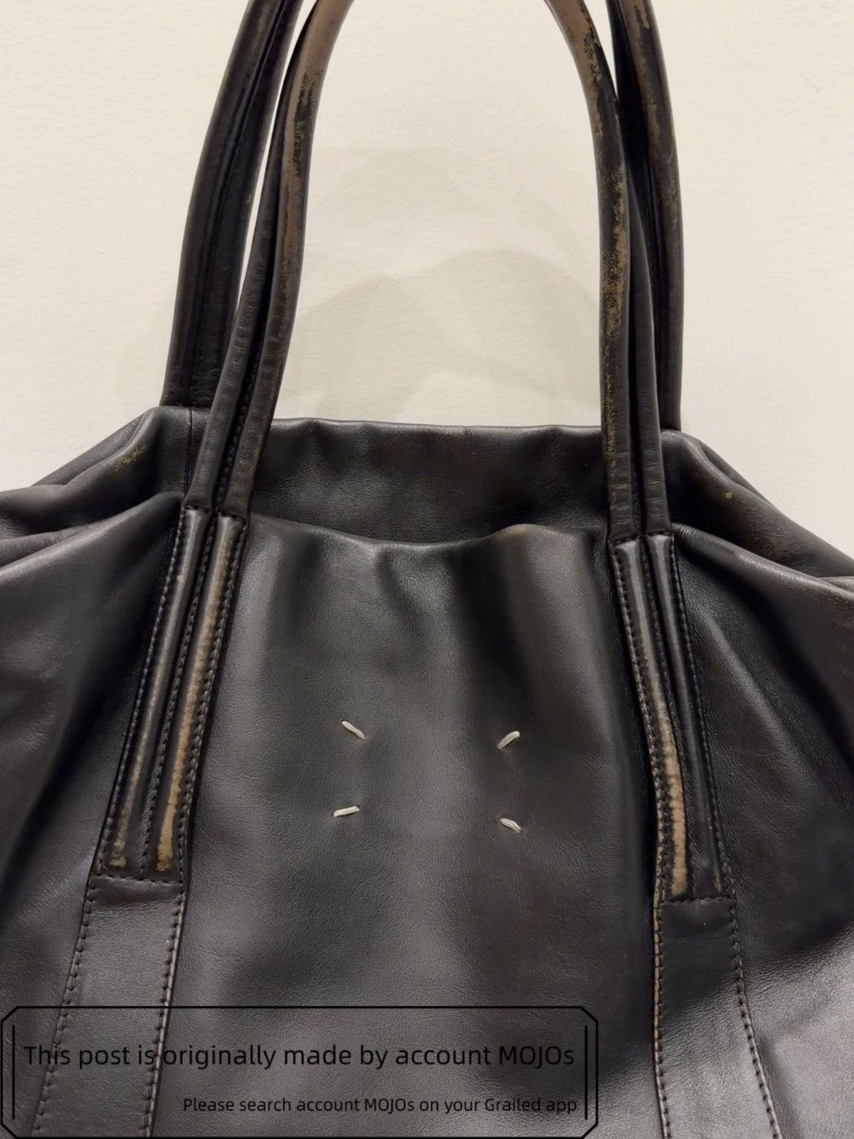Maison Margiela Maison Margiela 18AW Painting Black Leather Hand Bag mojos75 Size ONE SIZE - 4 Thumbnail
